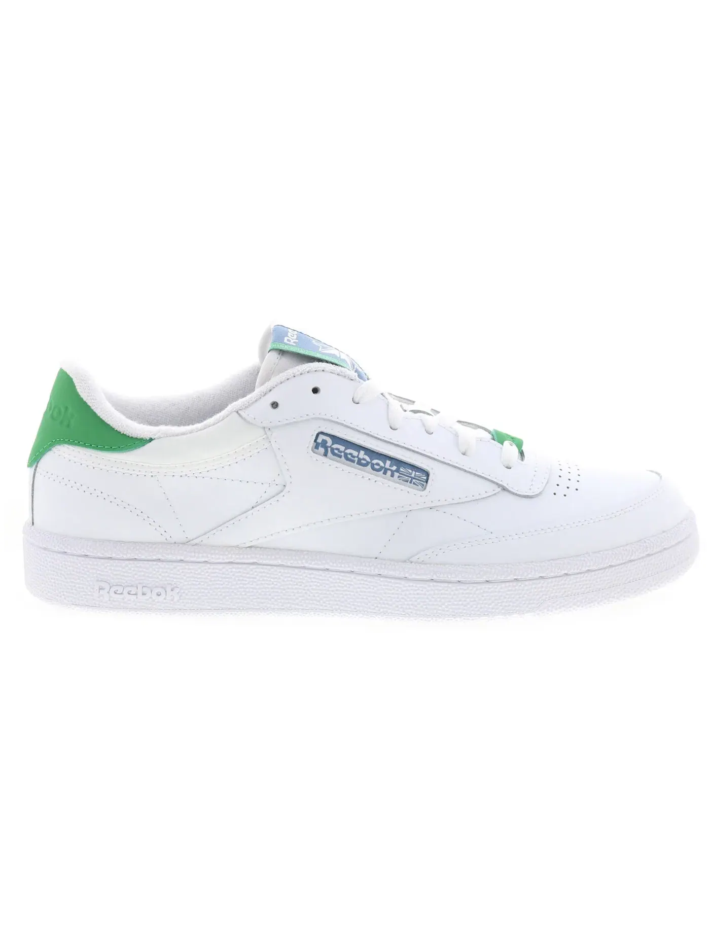 Кроссовки Reebok Club C 85 Lifestyle, кожаные — изображение 1 из 1, белый/зеленый/синий