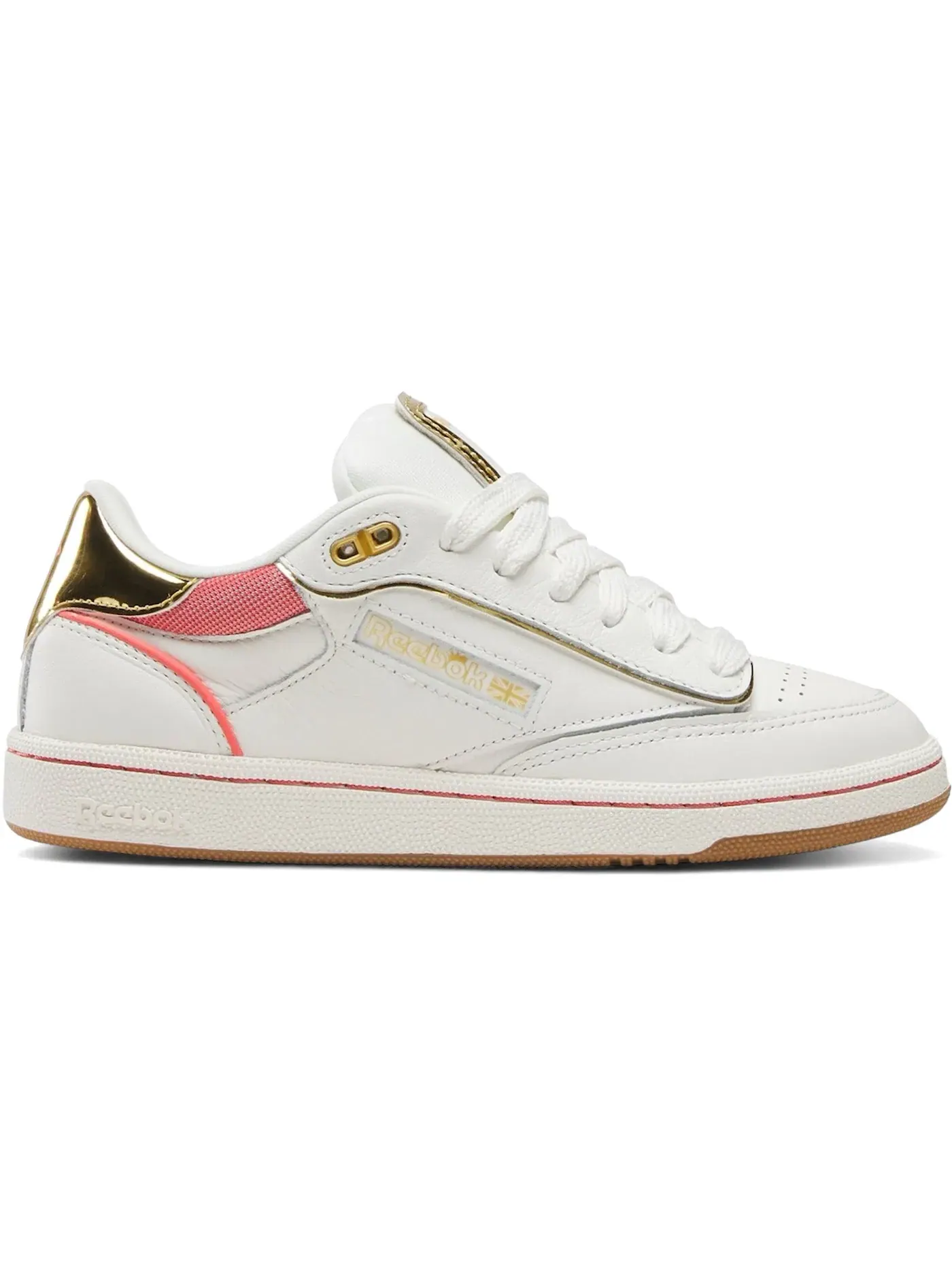 Кроссовки женские Reebok Club C Bulc Lifestyle, классический силуэт, Chalk/Sunset Coral — изображение 1 из 1, оранжевый