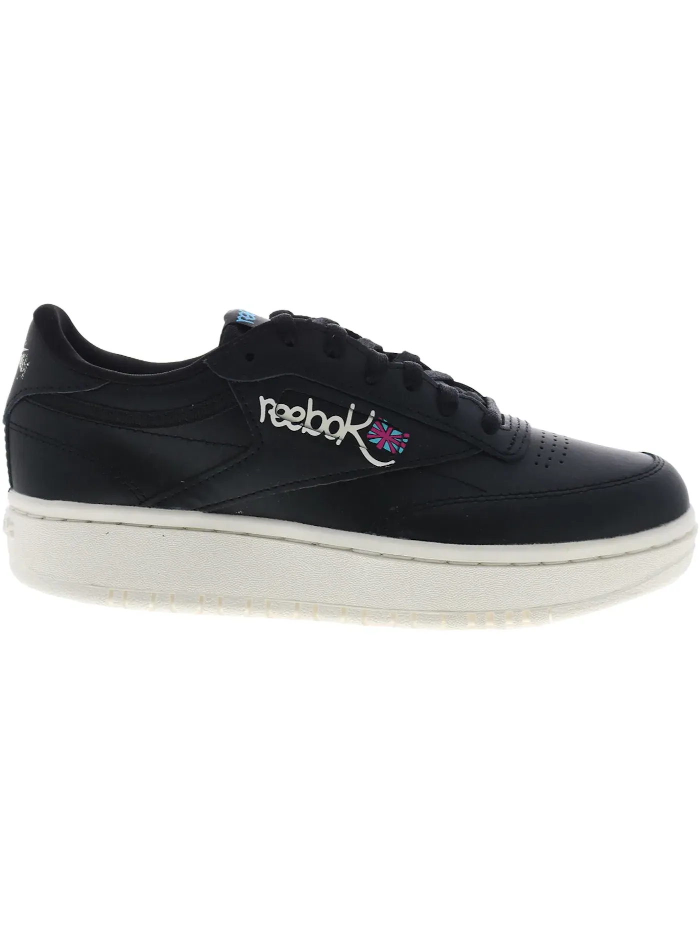 Кроссовки женские Reebok Club C Double Lifestyle, кожаные — изображение 1 из 1, черный//розовый