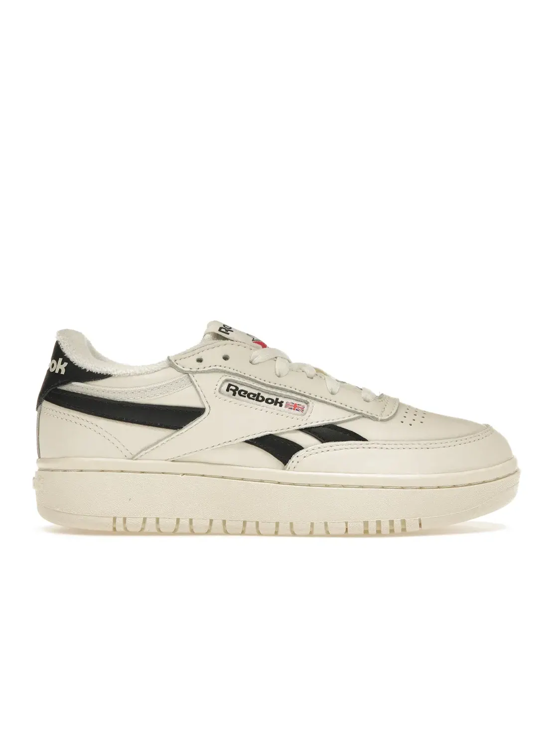 Кроссовки женские Reebok Club C Double с платформой, кожаные — изображение 1 из 4, черный
