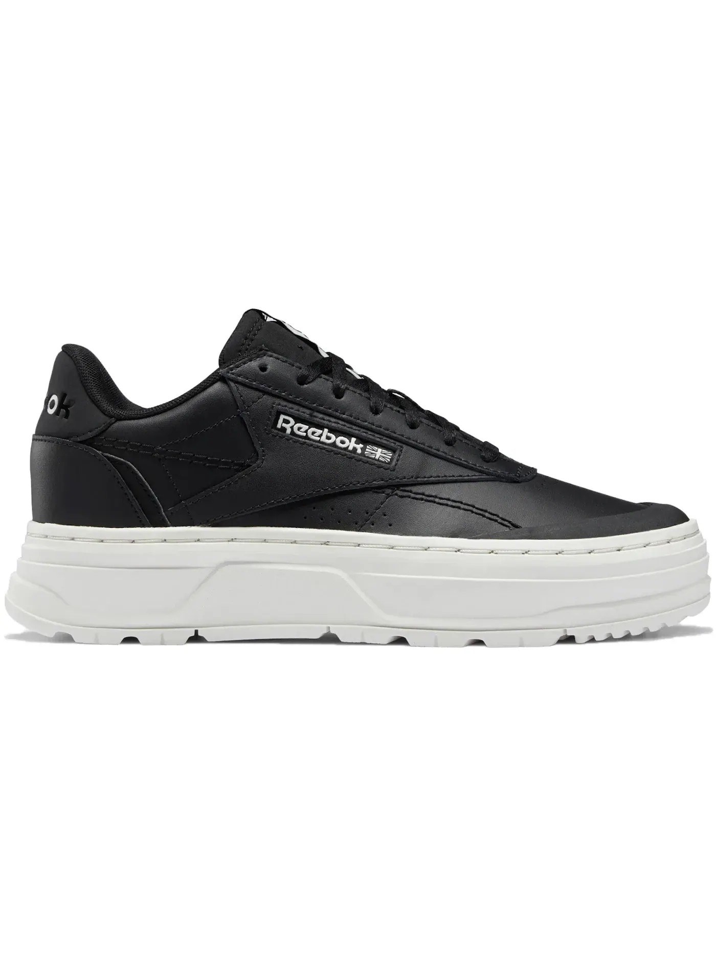 Кроссовки женские Reebok Club C Double Geo, кожаные с перфорацией — изображение 1 из 1, черный