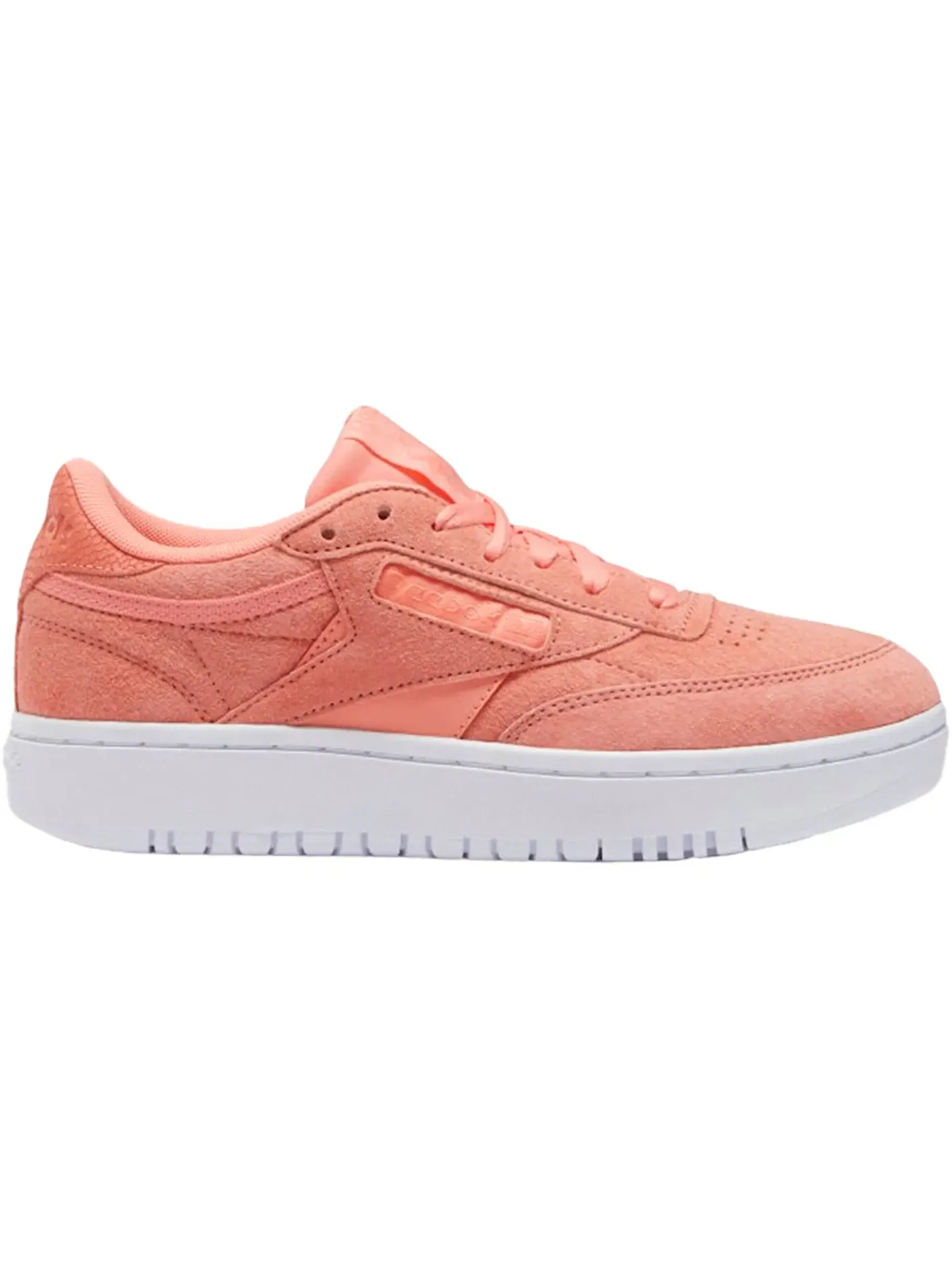 Кроссовки женские Reebok Club C Double, кожаные, текстильные, Twisted Coral — изображение 1 из 1, белый