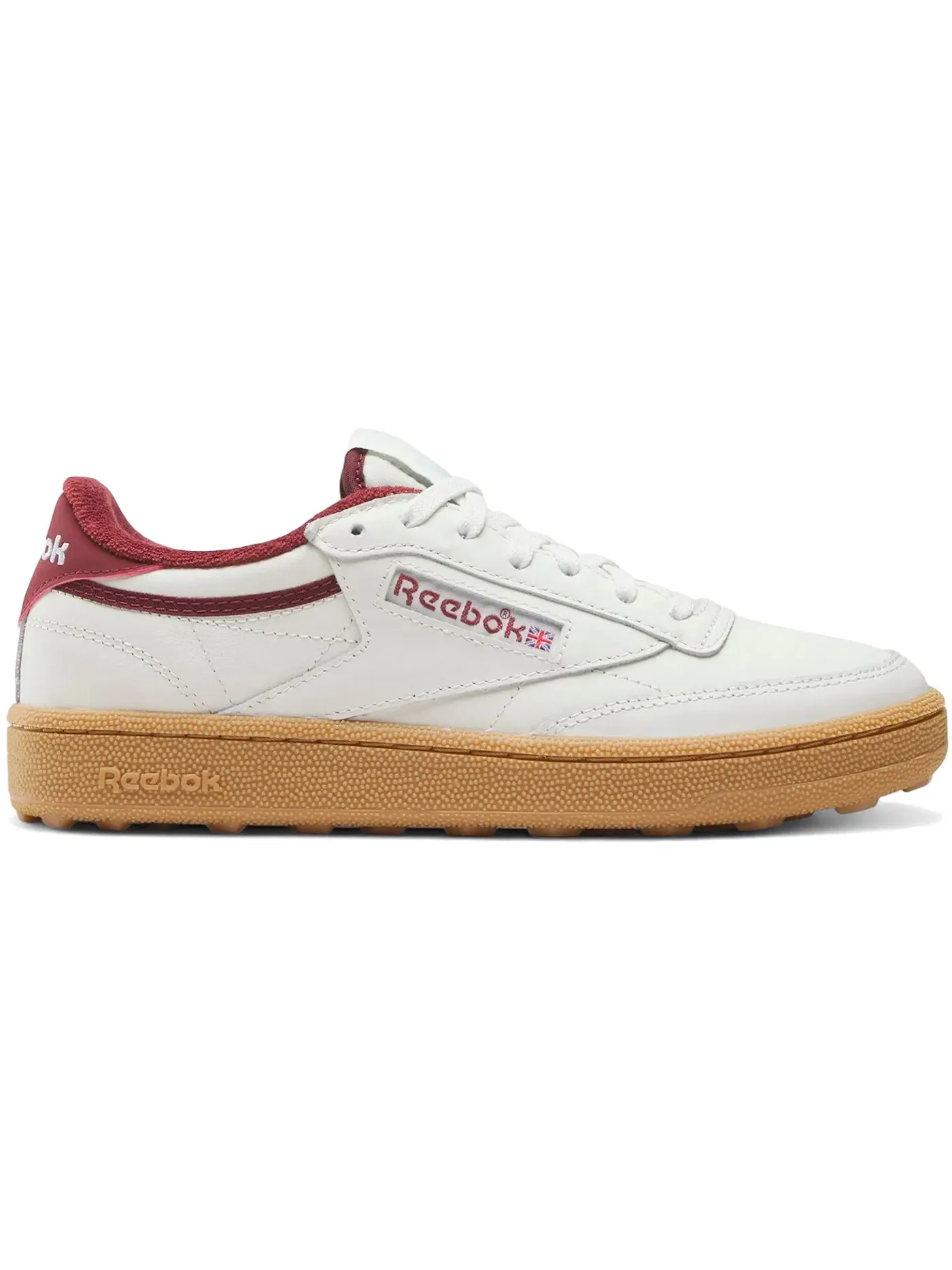 Кроссовки женские для гольфа Reebok Club C Golf, кожаные — изображение 1 из 1, классический бордовый