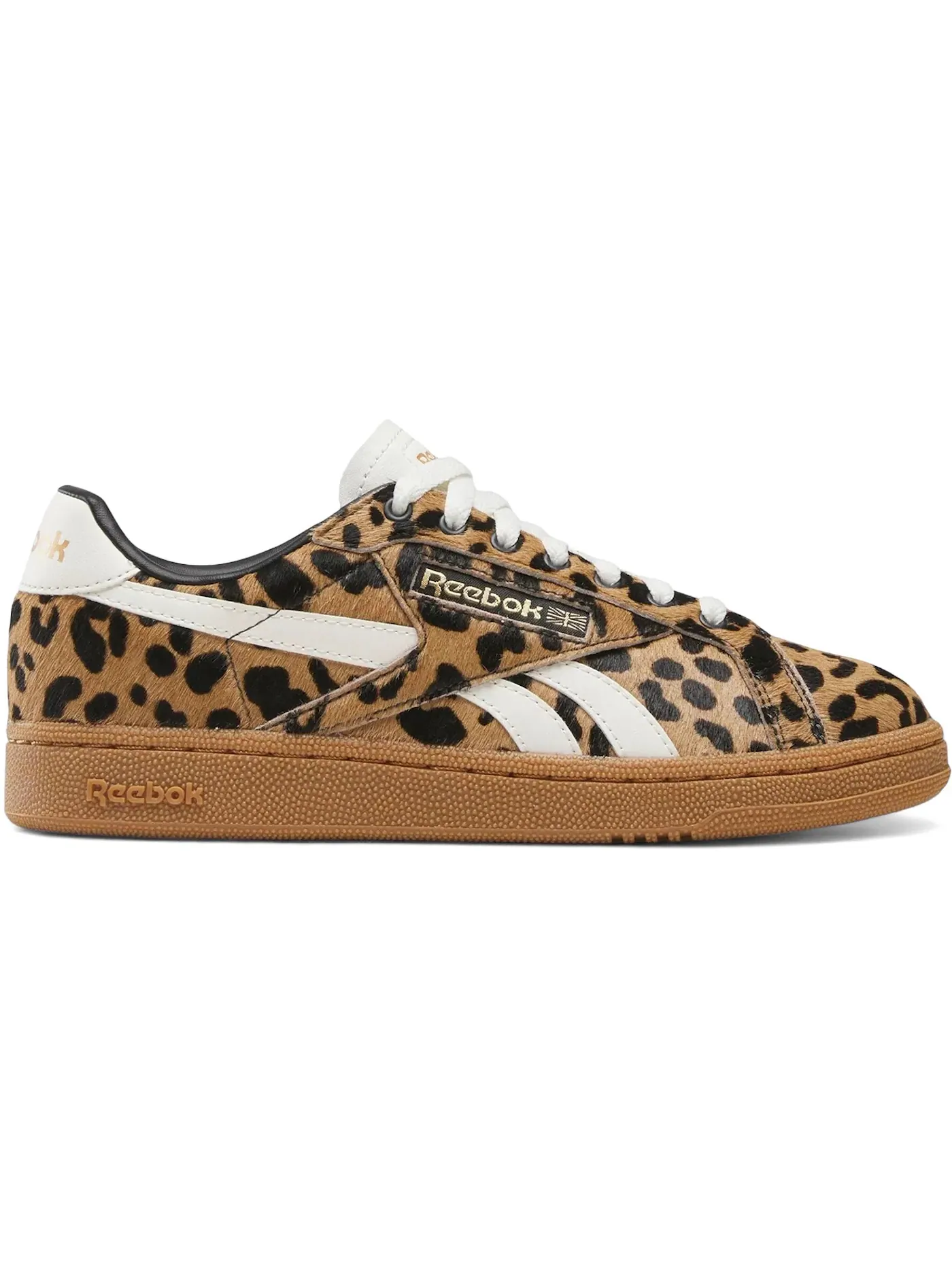Кроссовки женские Reebok Club C Grounds UK с принтом под гепарда Cheetah/Cheetah/Chalk — изображение 1 из 1