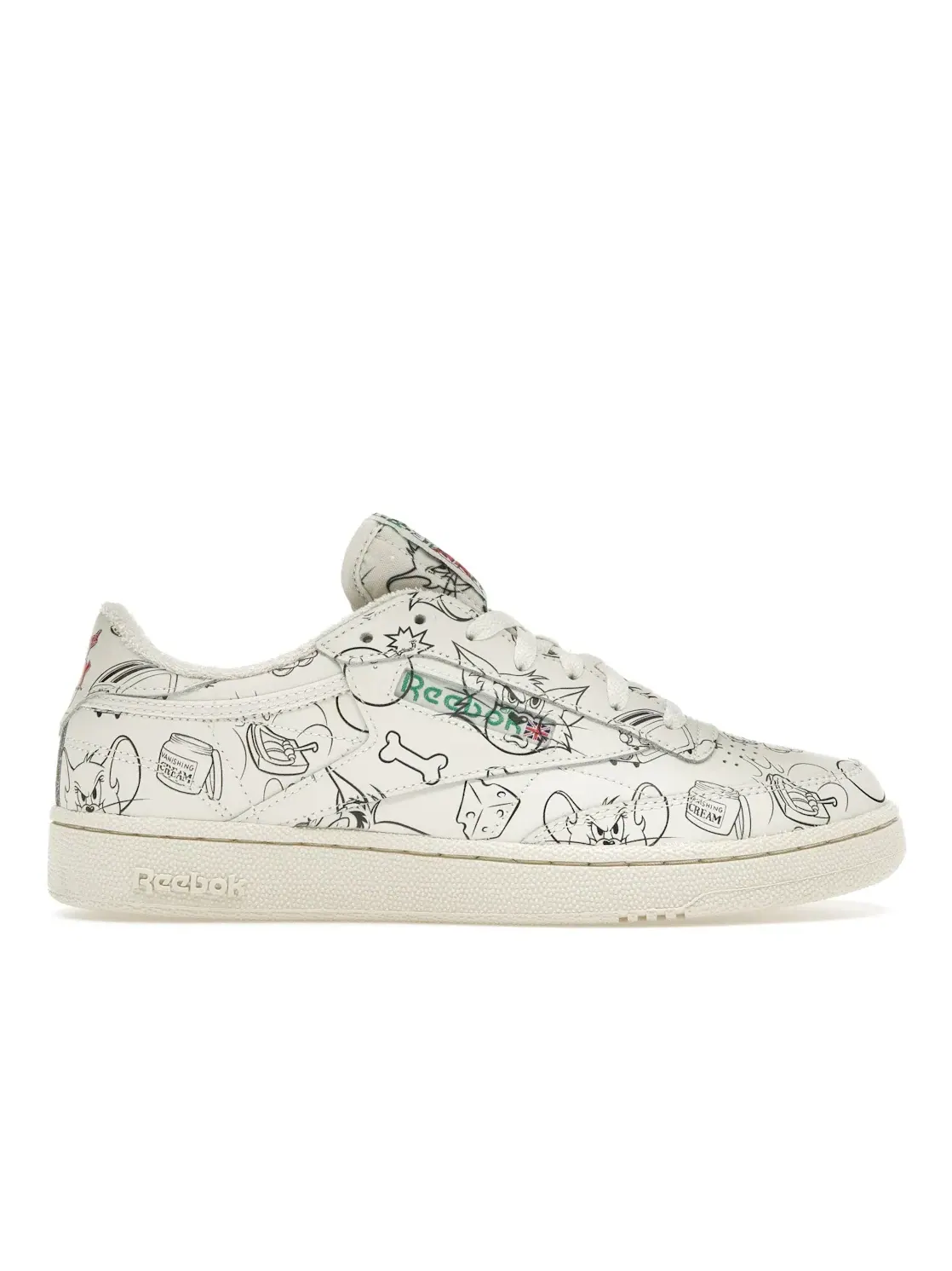 Кроссовки мужские Reebok Club C Tom & Jerry All-Over — изображение 1 из 4, белый/красный