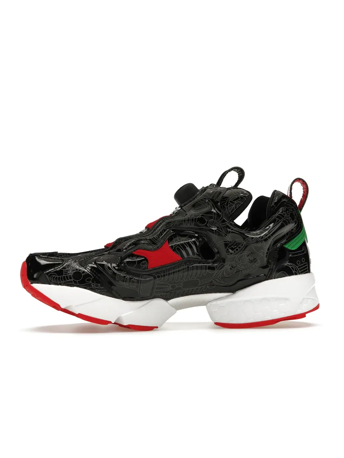Кроссовки мужские Reebok Instapump Fury, lifestyle — изображение 3 из 4, черный/белый/зеленый