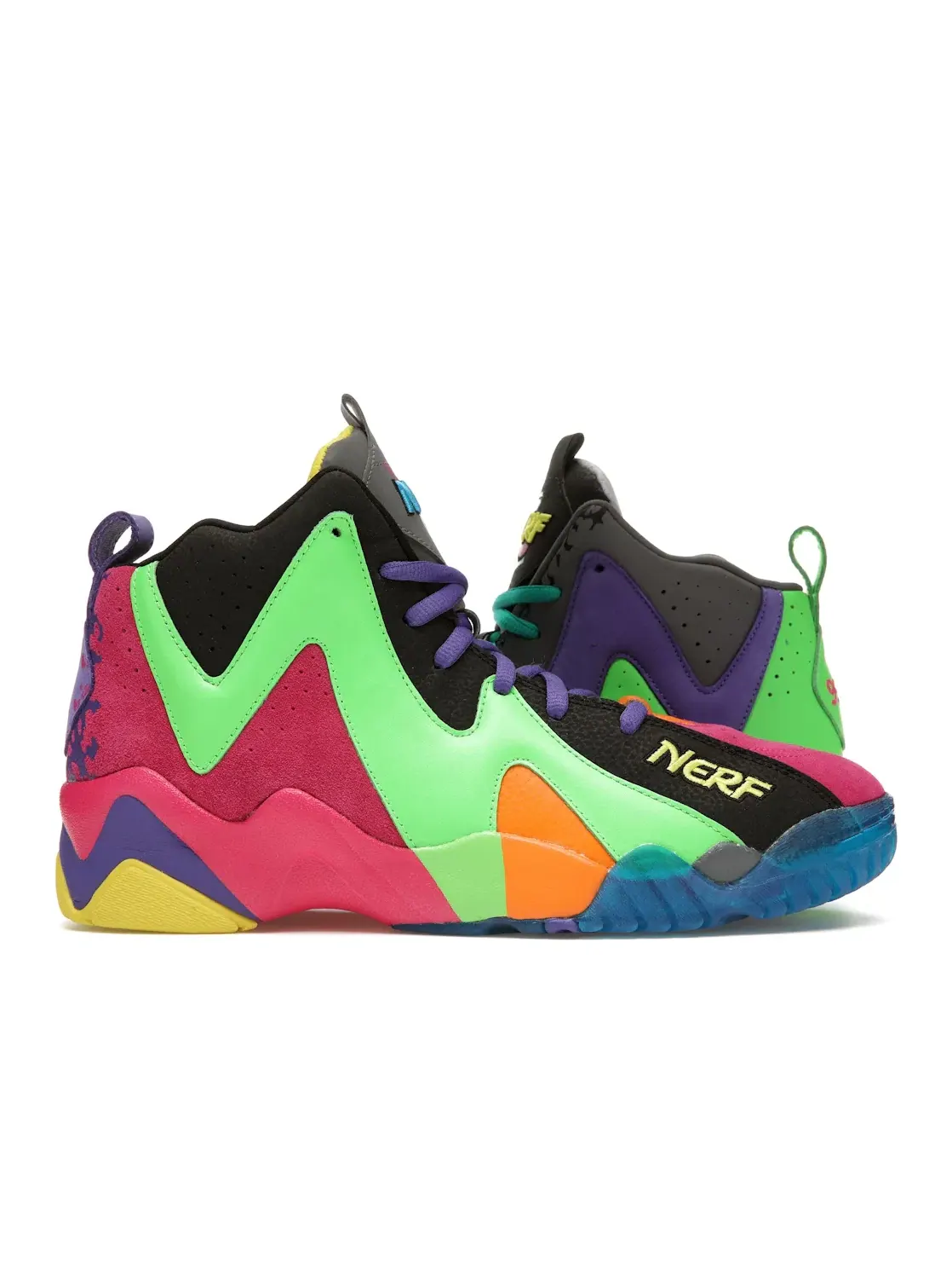 Кроссовки мужские Reebok Kamikaze II NERF Lifestyle Black/Solar Lime/Proud Pink — изображение 1 из 4, черный//розовый