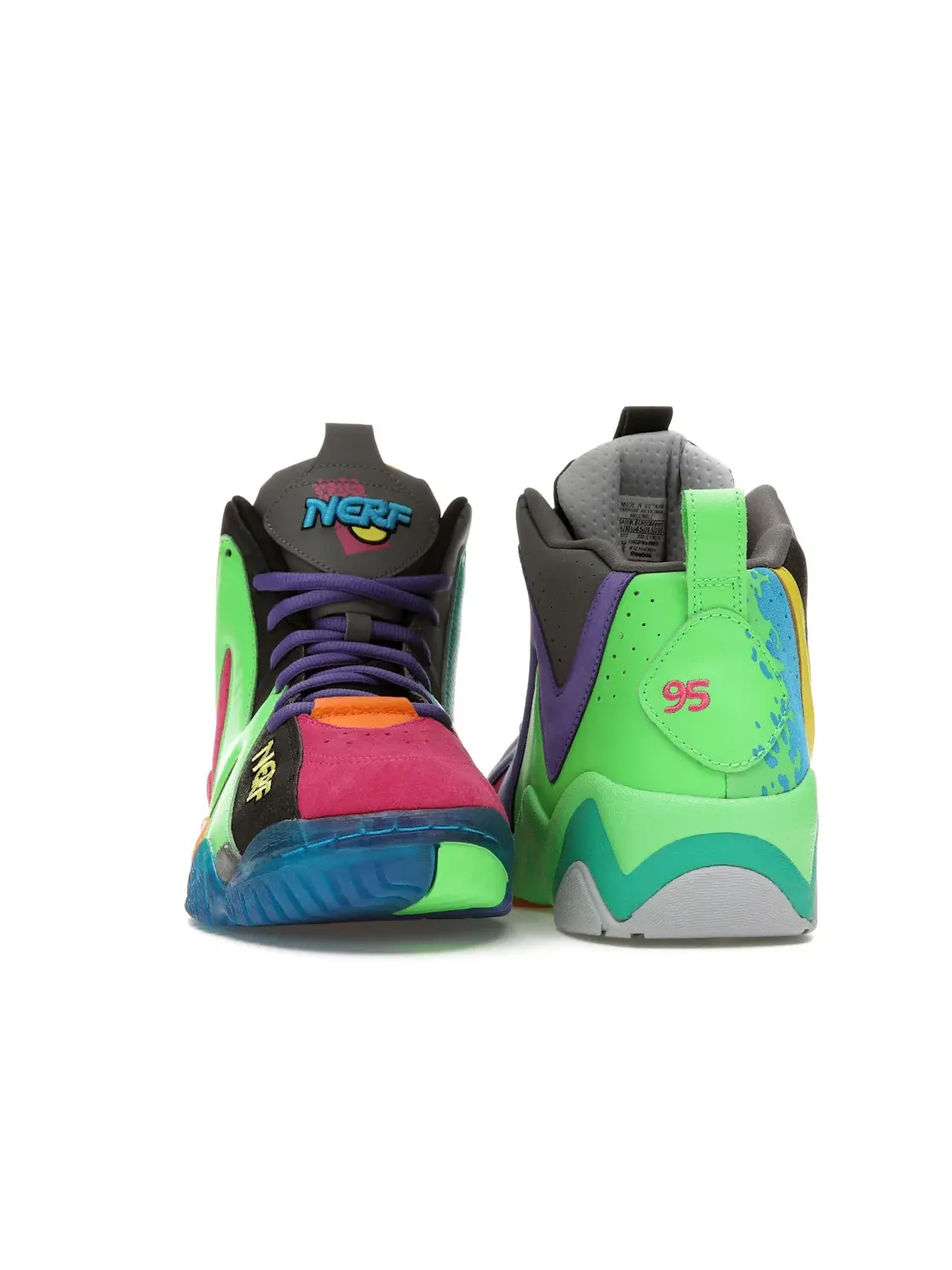 Кроссовки мужские Reebok Kamikaze II NERF Lifestyle Black/Solar Lime/Proud Pink — изображение 2 из 4, черный//розовый