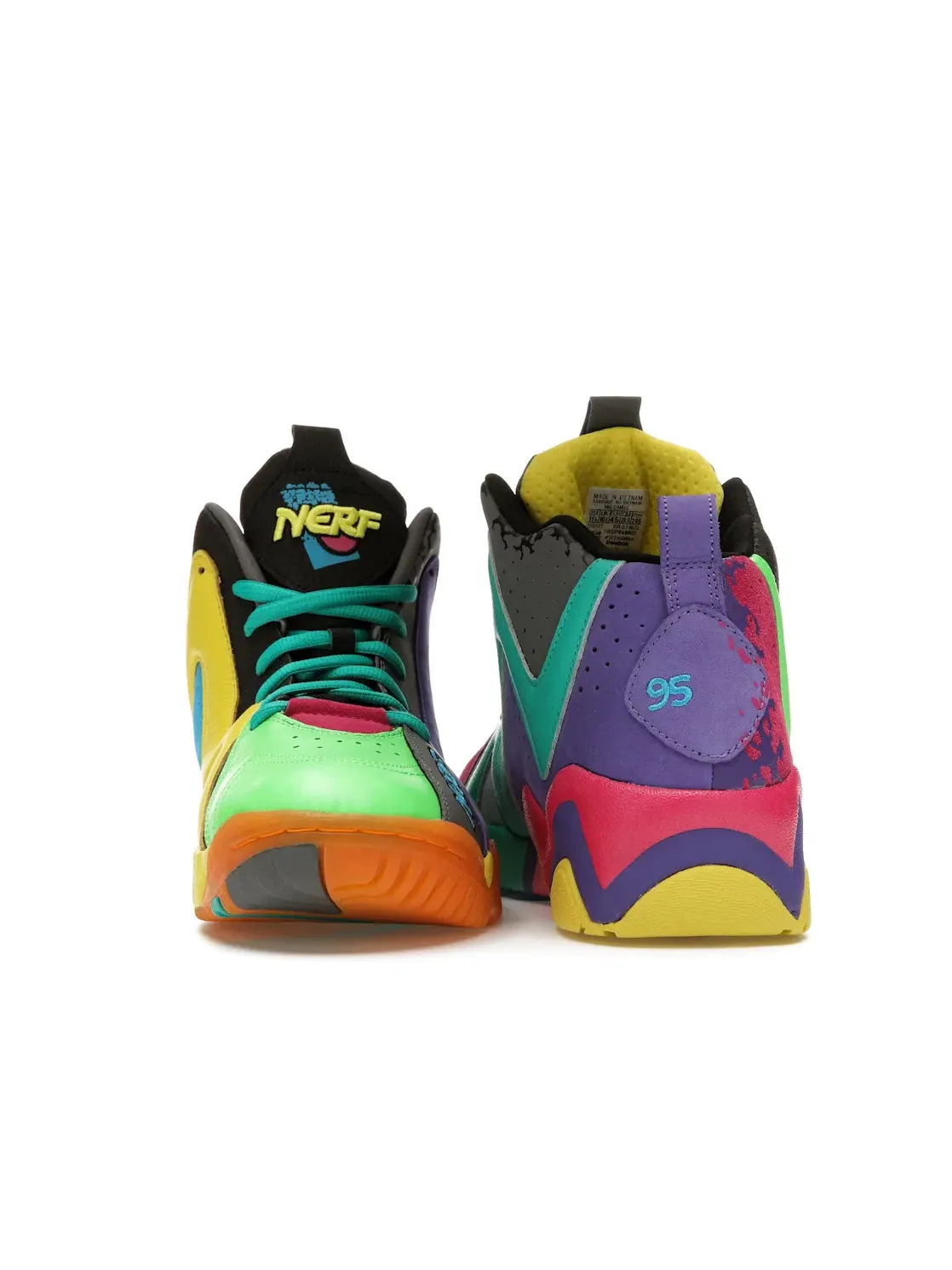 Кроссовки мужские Reebok Kamikaze II NERF Lifestyle Black/Solar Lime/Proud Pink — изображение 4 из 4, черный//розовый