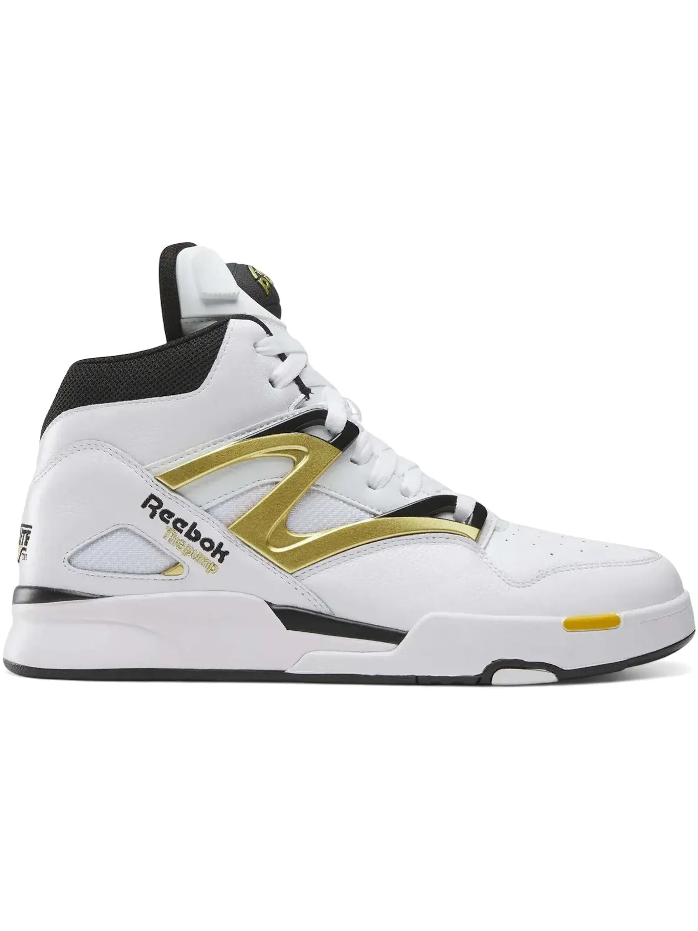Кроссовки мужские Reebok Pump Omni Zone II Retro, кожаные — изображение 1 из 1, белый/черный/золотистый