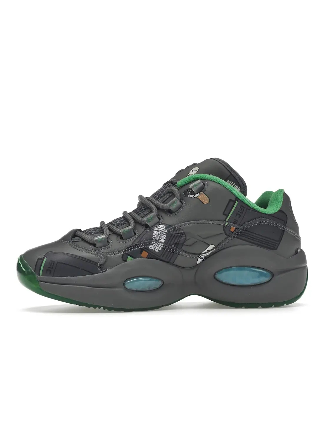Кроссовки Reebok Question Low BBC Ice Cream Beepers & Butts — изображение 3 из 4, серый/зеленый