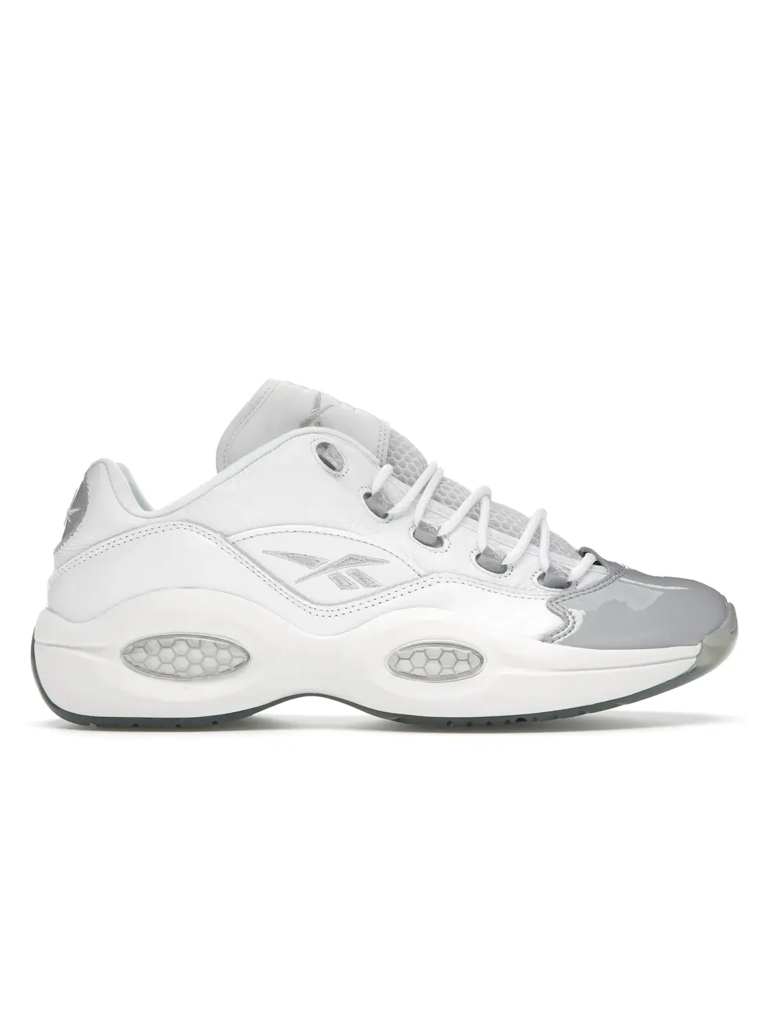 Кроссовки мужские Reebok Question Low, с контрастным мысом — изображение 1 из 4, белый/серый-серый