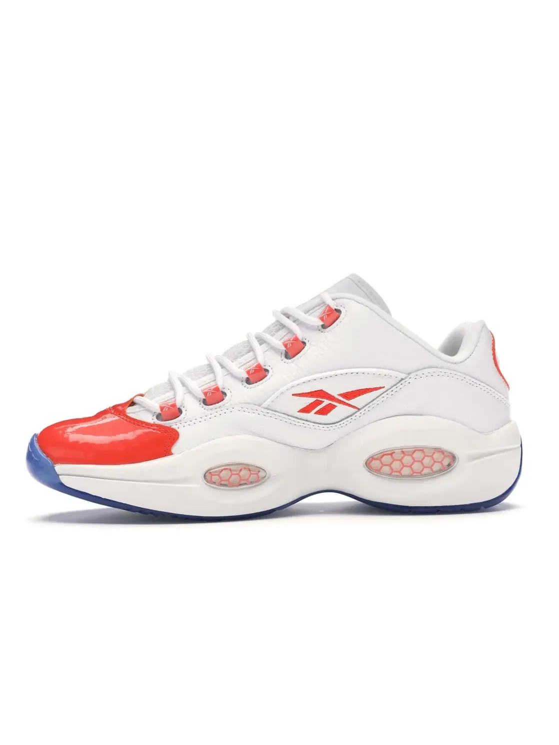 Кроссовки мужские Reebok Question Low, с патентованным носком — изображение 3 из 4, белый/оранжевый