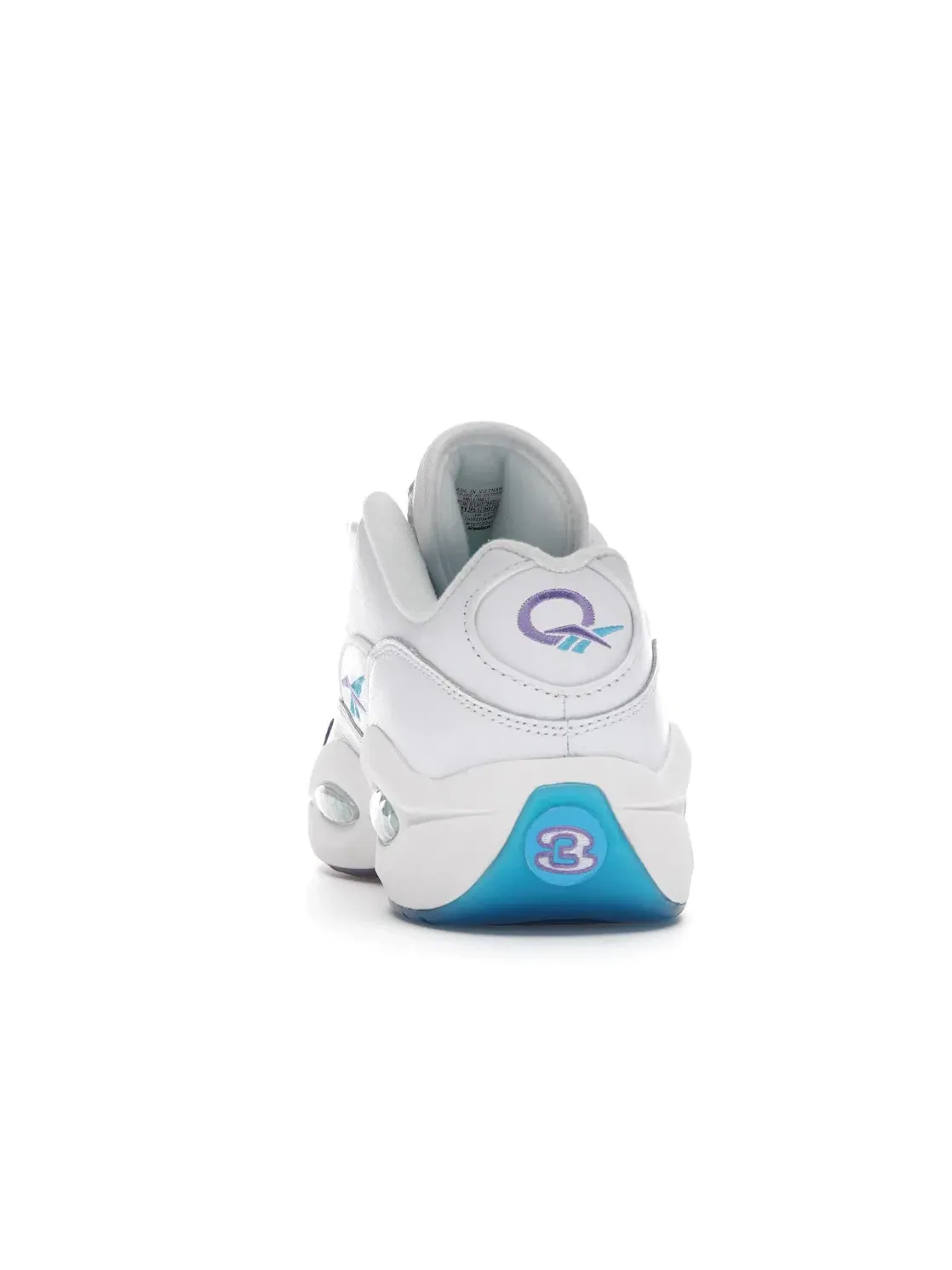 Кроссовки мужские Reebok Question Low Lifestyle, кожаные, с амортизацией Hexalite — изображение 4 из 4, голубой/фиолетовый