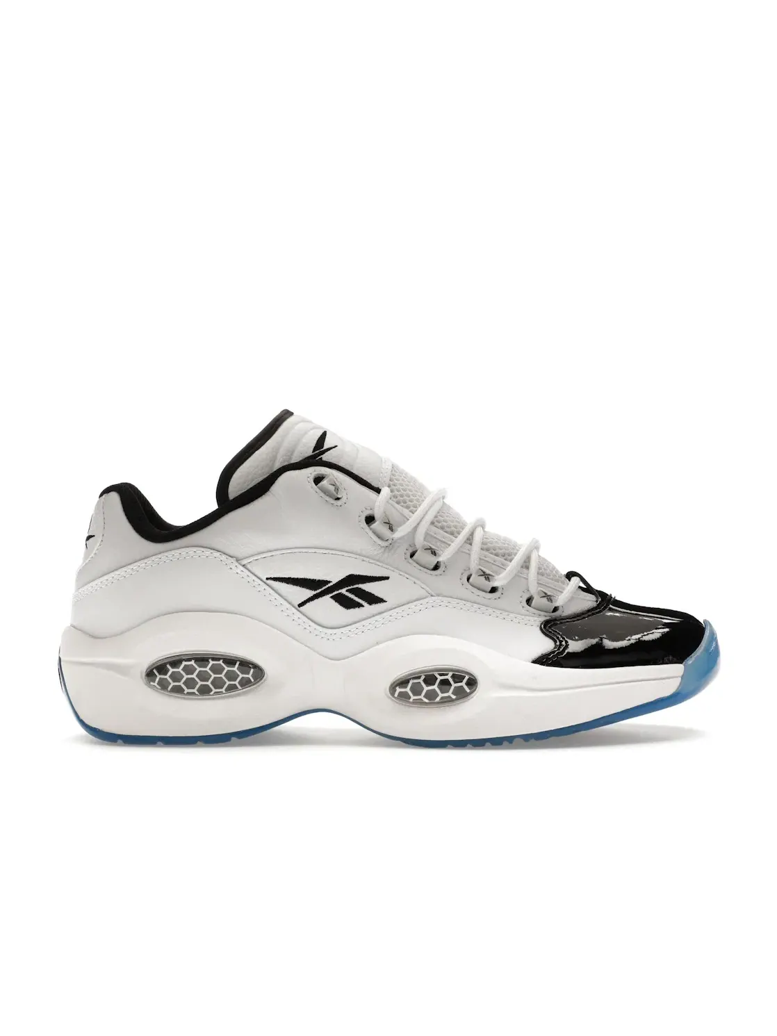Кроссовки мужские Reebok Question Low Lifestyle, кожаные, низкие — изображение 1 из 4, белые с черным