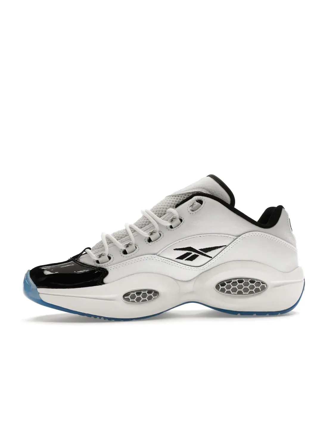 Кроссовки мужские Reebok Question Low Lifestyle, кожаные, низкие — изображение 3 из 4, белые с черным