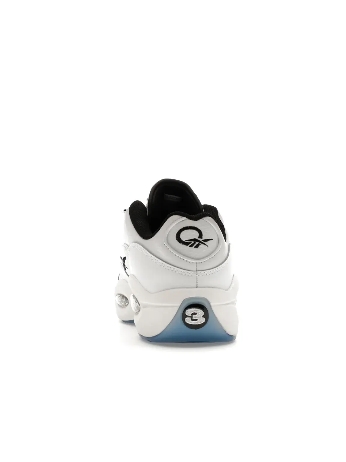 Кроссовки мужские Reebok Question Low Lifestyle, кожаные, низкие — изображение 4 из 4, белые с черным