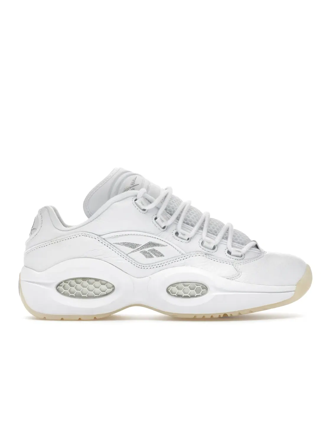 Кроссовки Reebok Question Low Lifestyle, кожаные — изображение 1 из 4, белый серебристый
