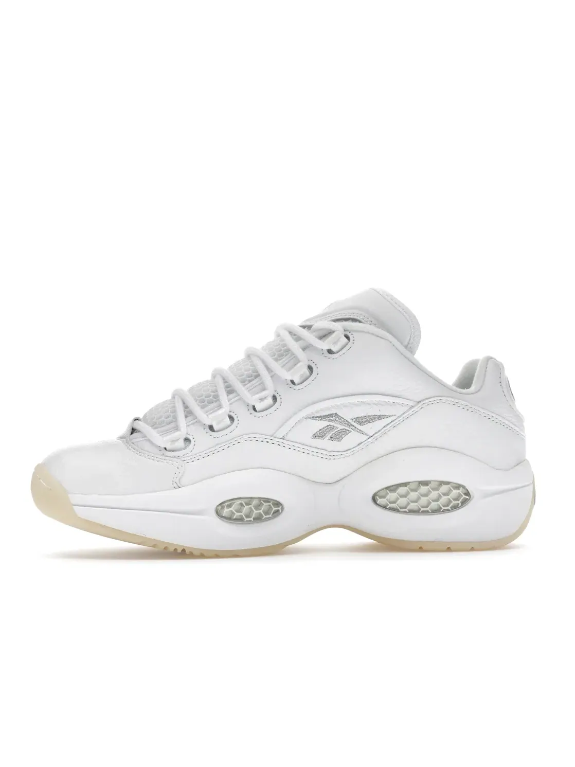 Кроссовки Reebok Question Low Lifestyle, кожаные — изображение 3 из 4, белый серебристый