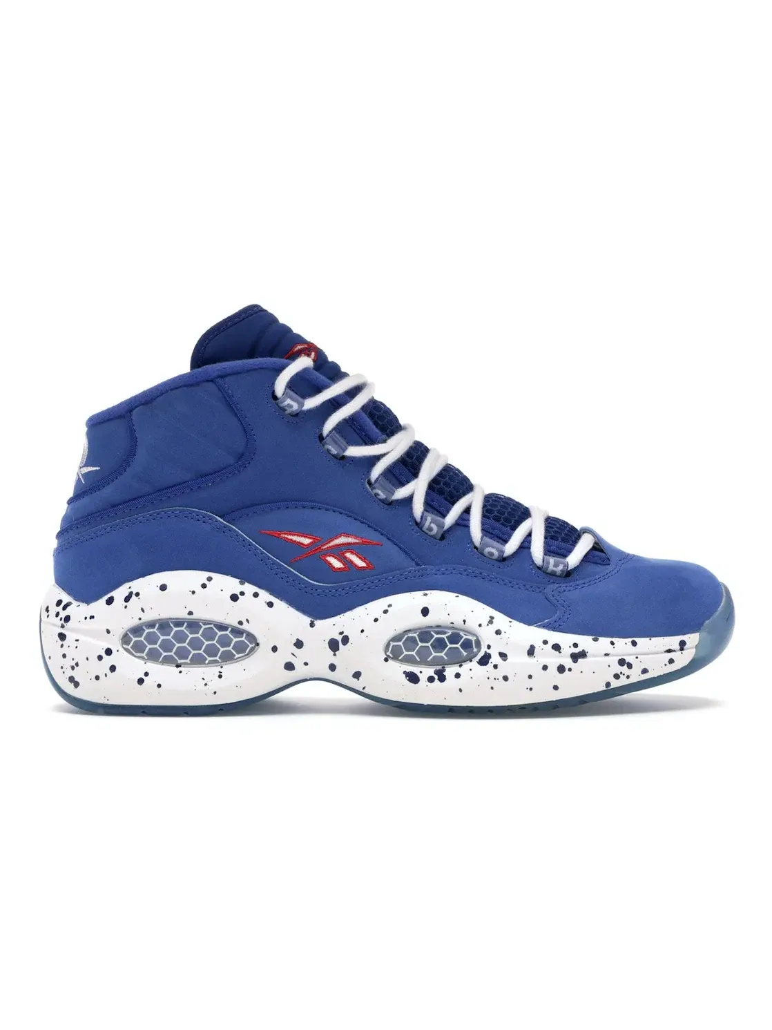 Кроссовки мужские Reebok Question Mid #1 Draft Pick, кожа и текстиль — изображение 1 из 4, белый-красный