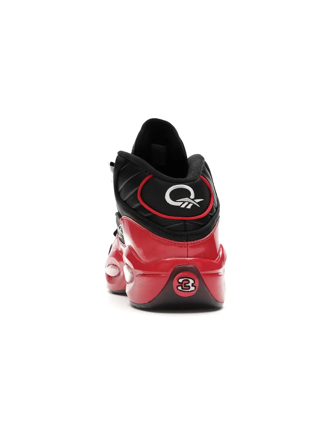 Кроссовки мужские Reebok Question Mid кожаные Black/Vector Red-Vector Red — изображение 4 из 4, черный/красный-красный