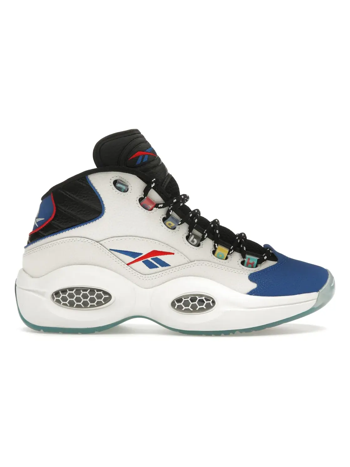 Кроссовки мужские Reebok Question Mid, с принтом — изображение 1 из 4, черный/синий
