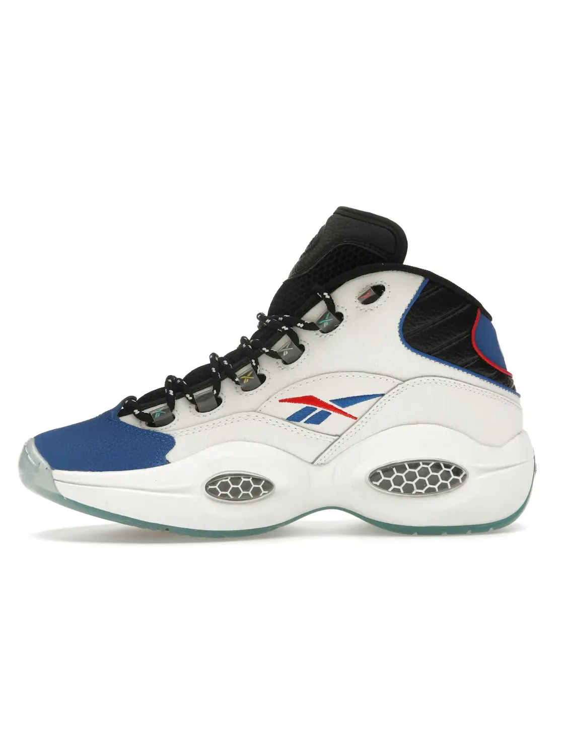 Кроссовки мужские Reebok Question Mid, с принтом — изображение 3 из 4, черный/синий