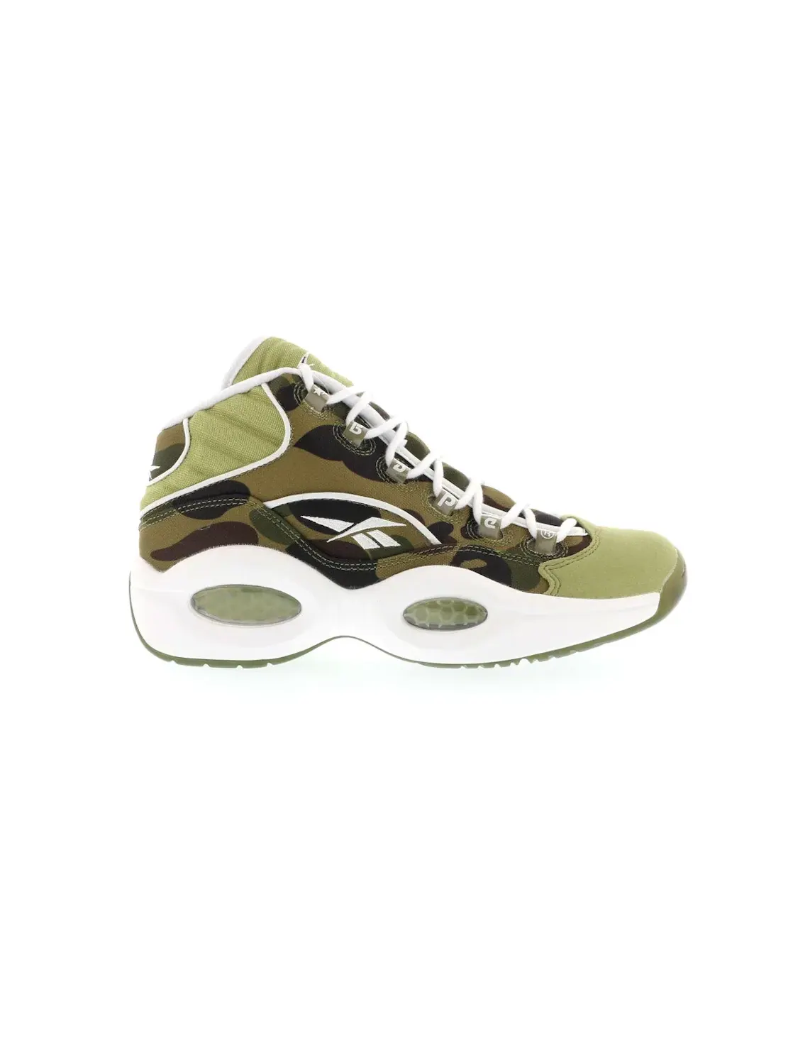 Кроссовки Reebok Question Mid, камуфляжный принт — изображение 1 из 4, белый/серый/черный