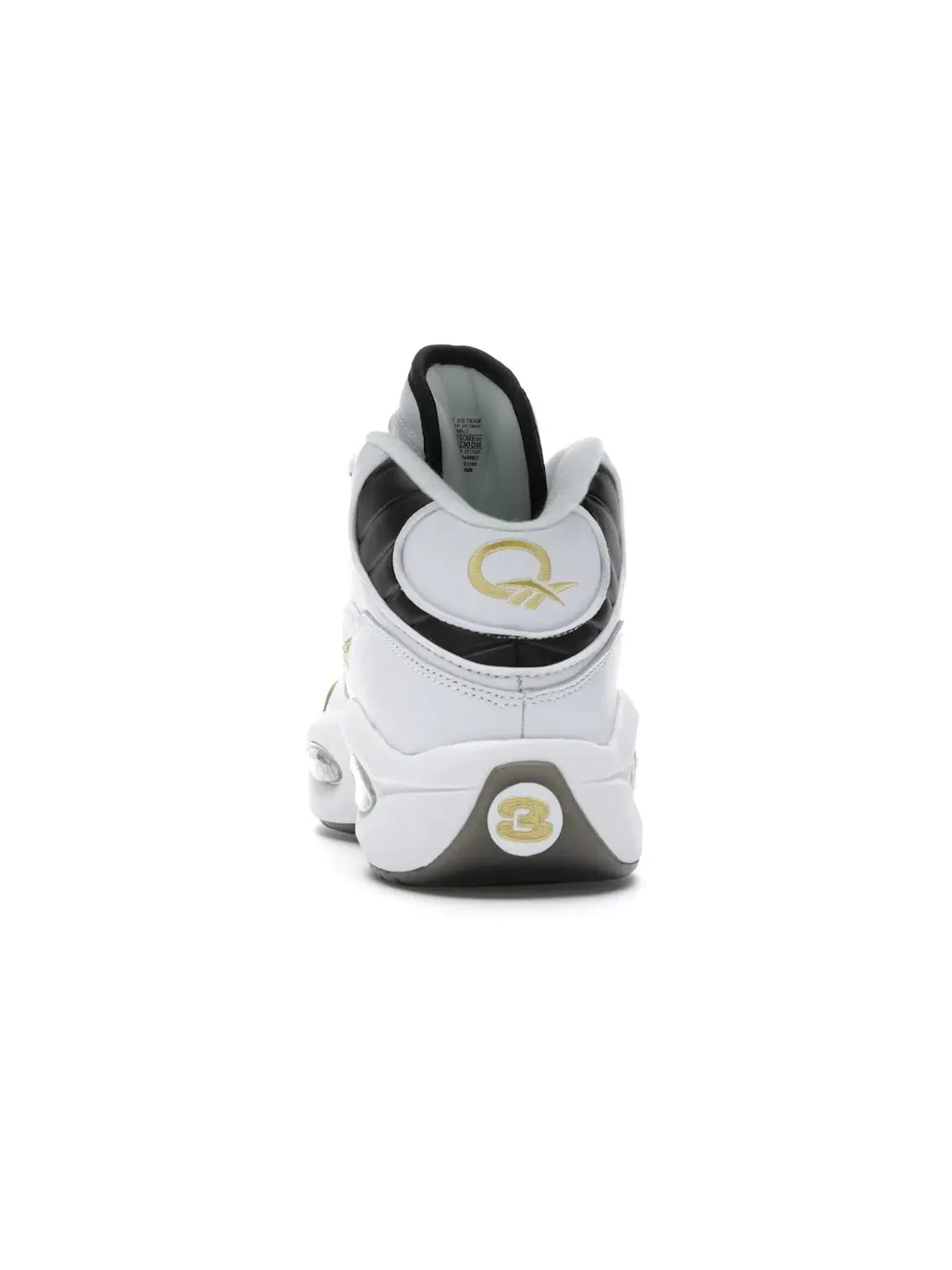 Кроссовки мужские Reebok Question Mid White/Black-Gold — изображение 4 из 4, белый/черный-золотистый