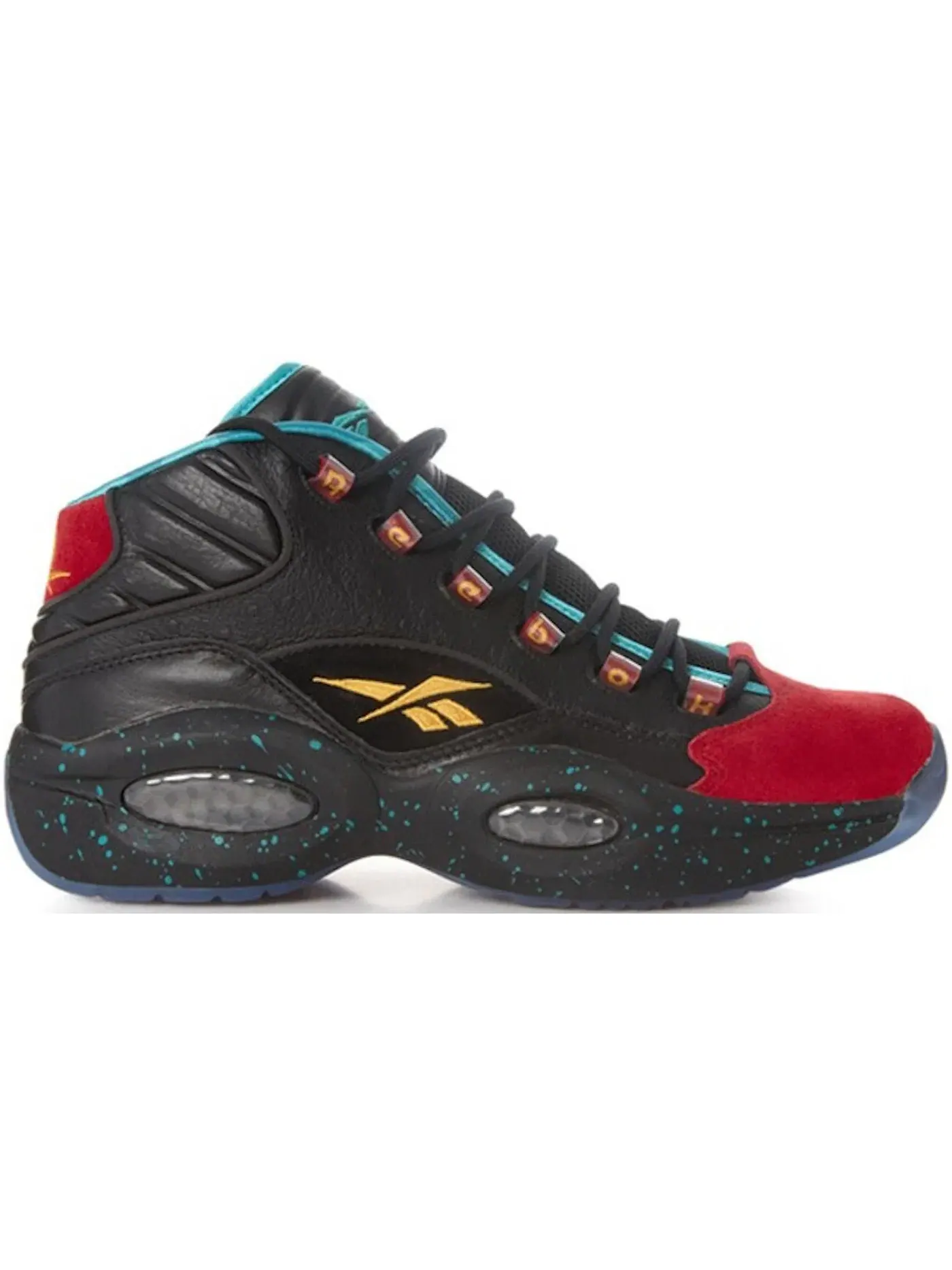 Кроссовки мужские Reebok Question Mid Lifestyle Black/Garnet/Teal/Teal — изображение 1 из 1, черный