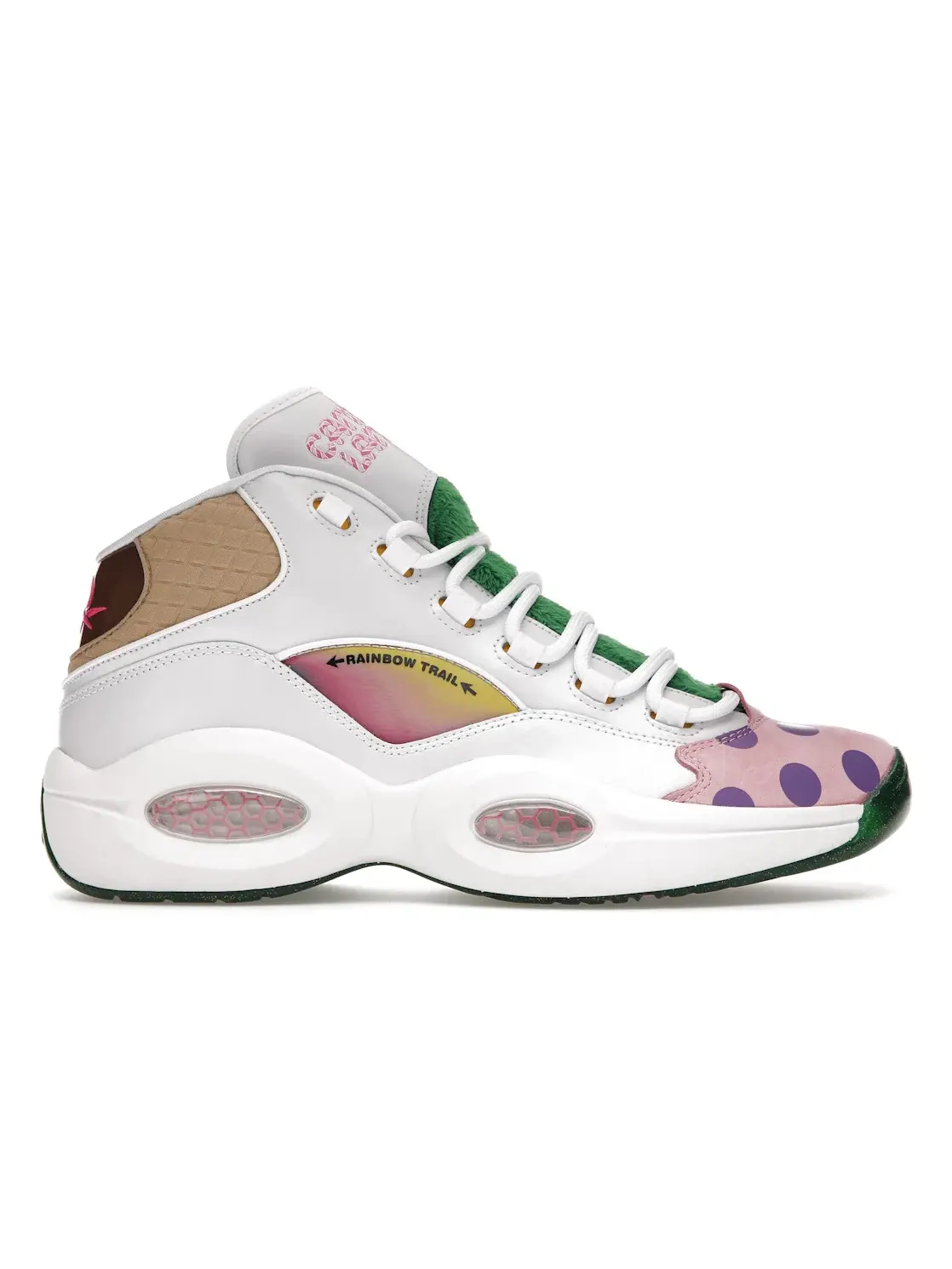 Кроссовки Reebok Question Mid, повседневные — изображение 1 из 4, белый/зеленый/зеленый