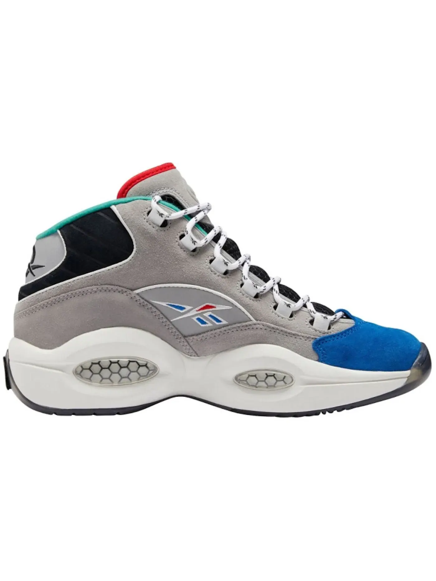 Кроссовки Reebok Question Mid Solid Grey/Vector Blue-Black — изображение 1 из 1, серый/синий-черный