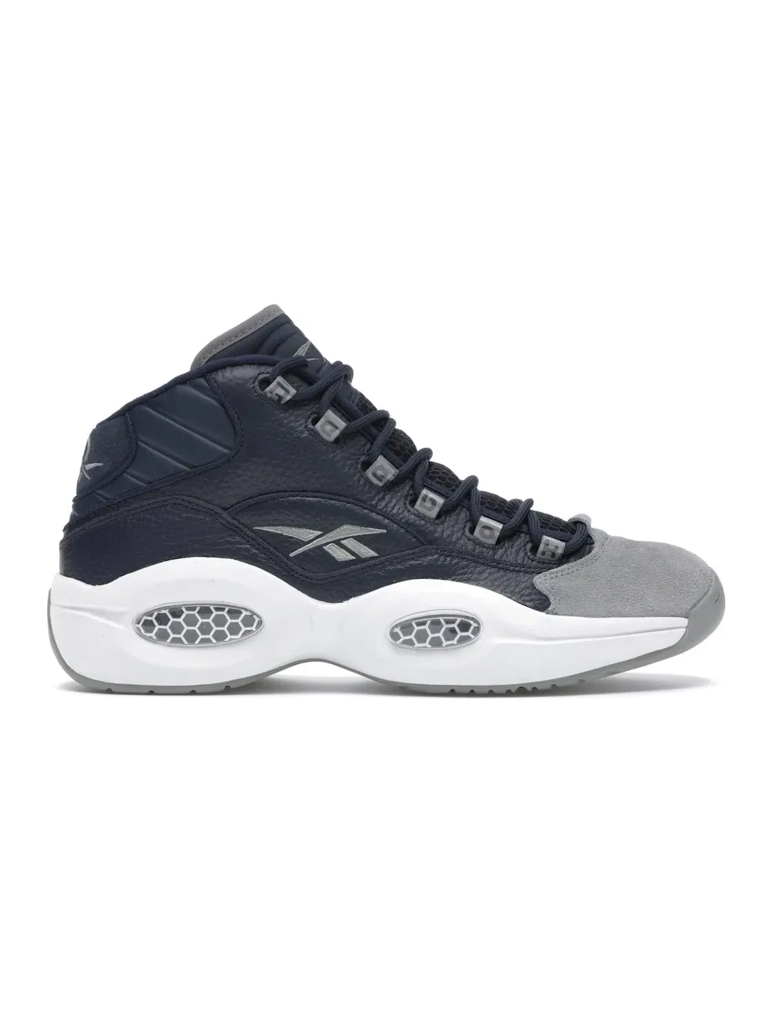 Кроссовки мужские Reebok Question Mid Georgetown замша кожа Carbon/Faux Indigo-White — изображение 1 из 4, белый