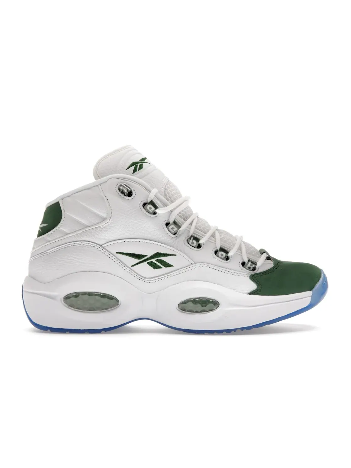 Кроссовки мужские Reebok Question Mid Cloud White/Pine Green/Cloud White — изображение 1 из 4, белый/зеленый/белый
