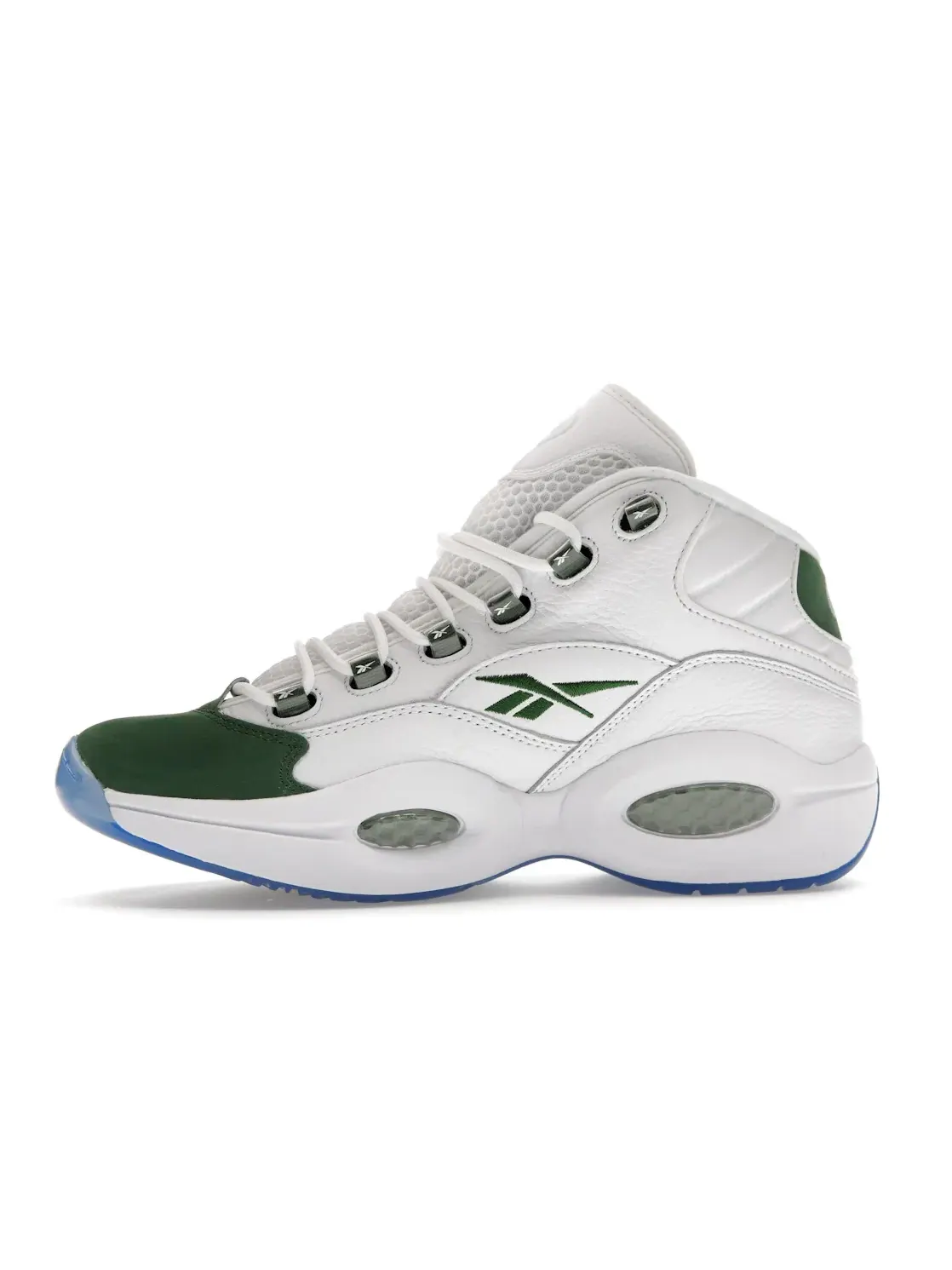 Кроссовки мужские Reebok Question Mid Cloud White/Pine Green/Cloud White — изображение 3 из 4, белый/зеленый/белый