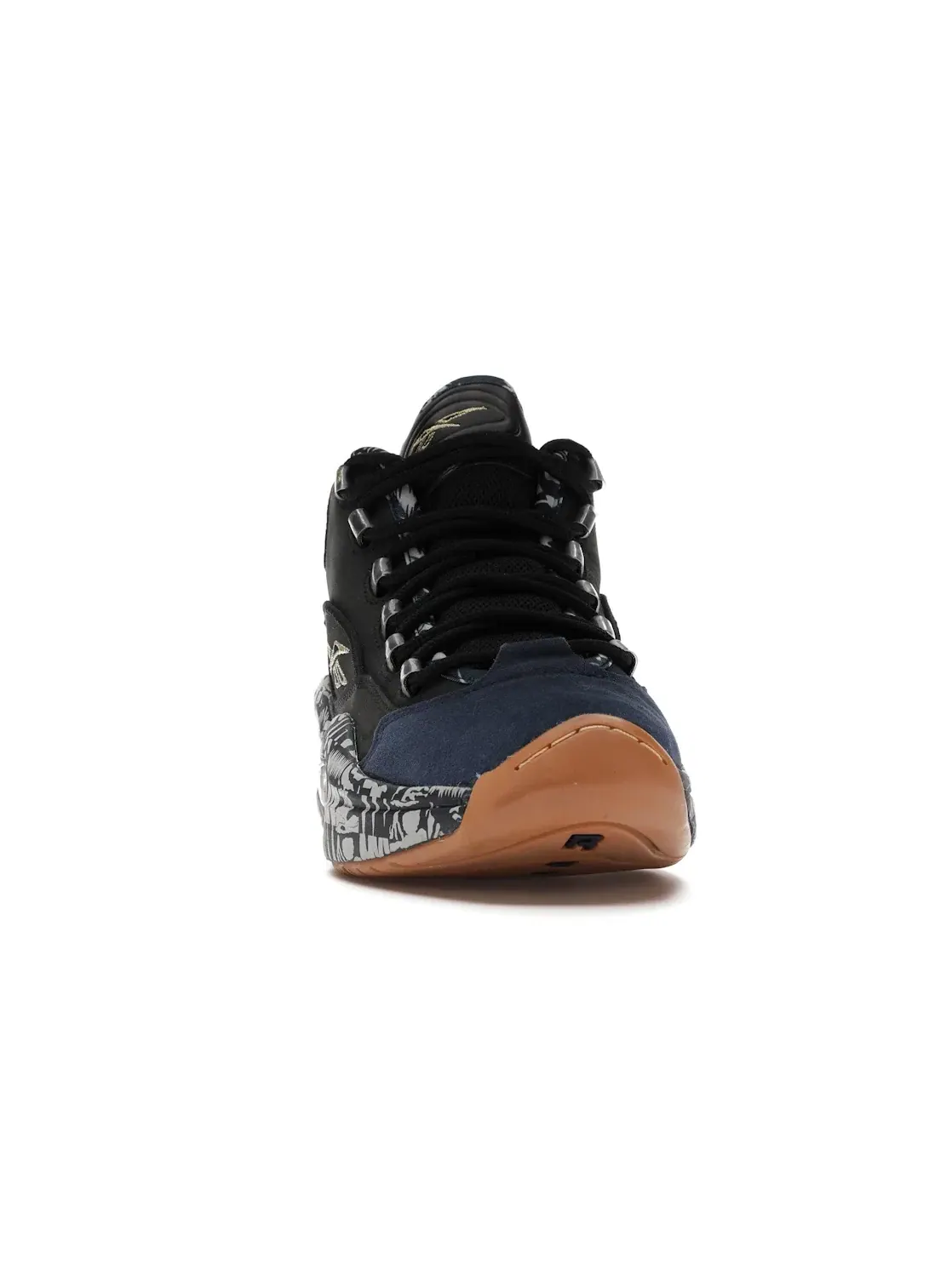 Кроссовки мужские Reebok Question Mid Iverson Classic, кожаные — изображение 2 из 4, черный/темно-синий-серый