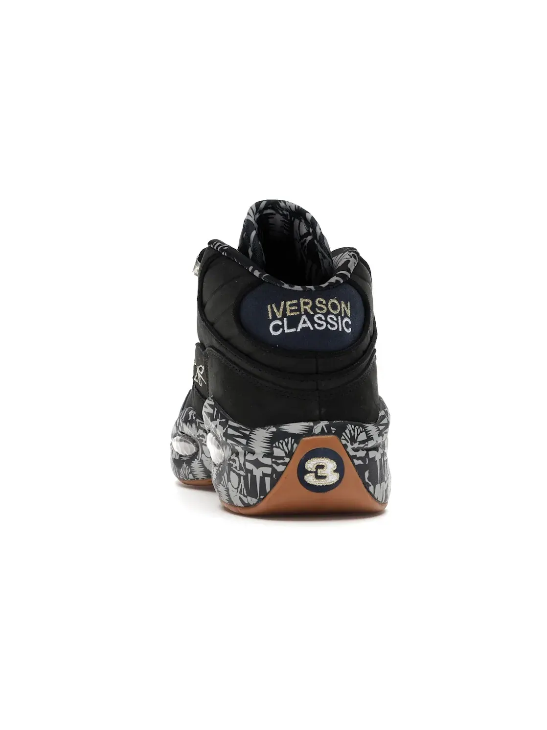 Кроссовки мужские Reebok Question Mid Iverson Classic, кожаные — изображение 4 из 4, черный/темно-синий-серый
