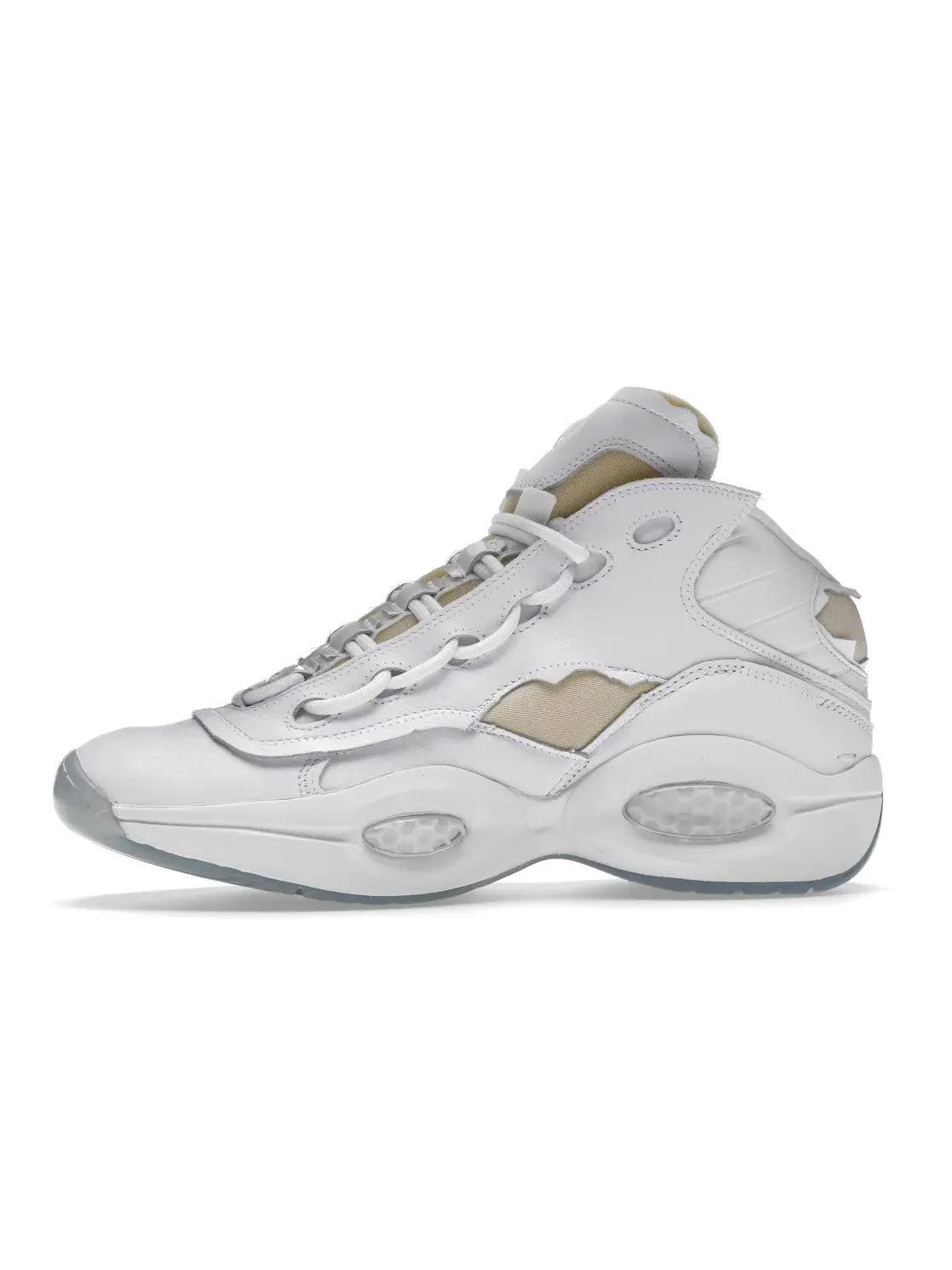 Кроссовки мужские Reebok Question Mid, коллаборация с Maison Margiela — изображение 3 из 4, белый/белый