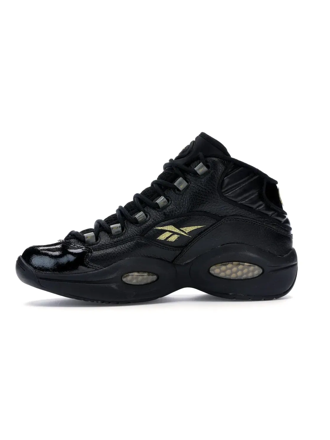 Кроссовки мужские Reebok Question Mid Black/Gold — изображение 3 из 4, черный/золотистый