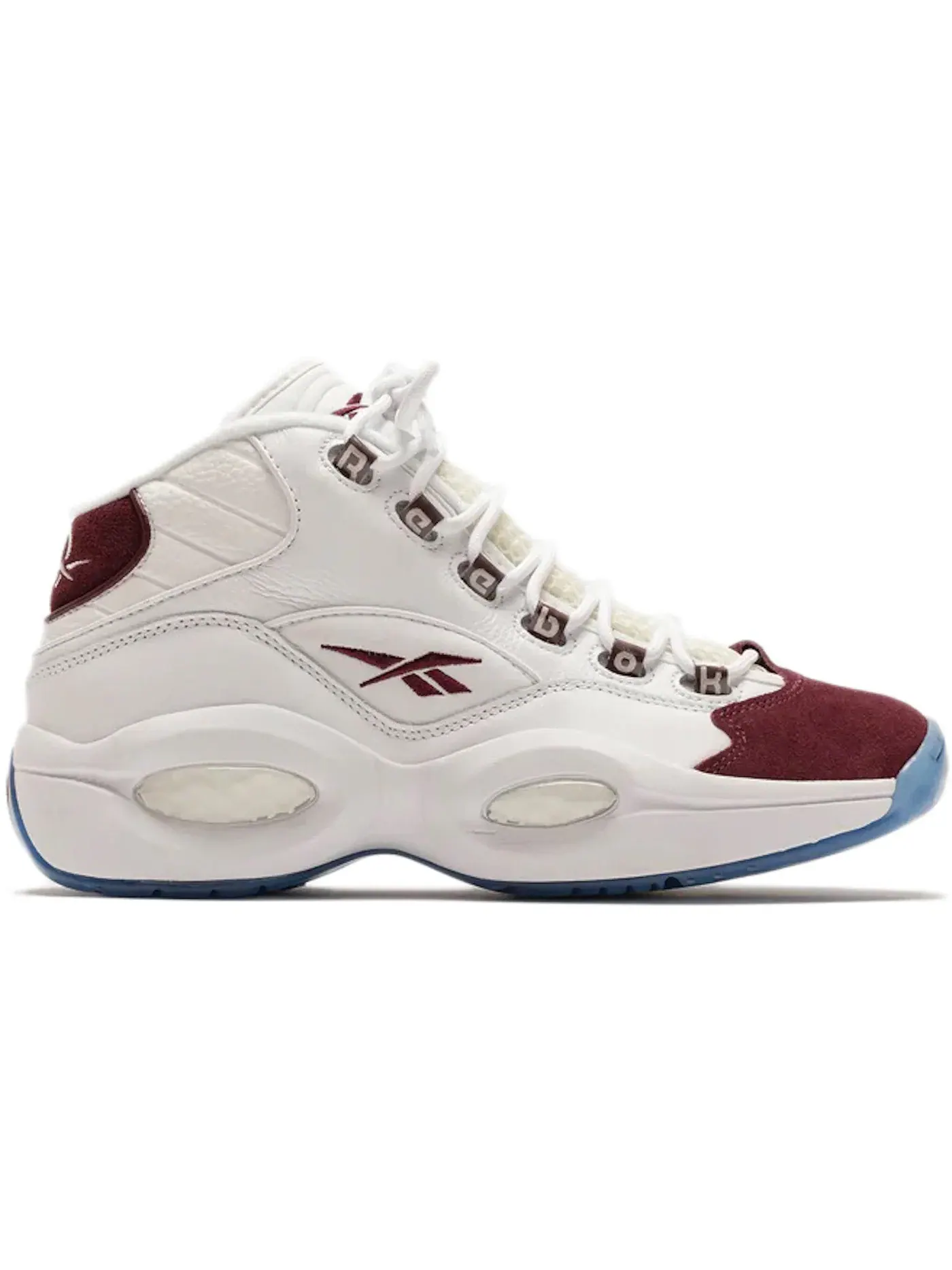 Кроссовки мужские Reebok Question Mid Lifestyle, кожаные — изображение 1 из 1, белый//бордовый