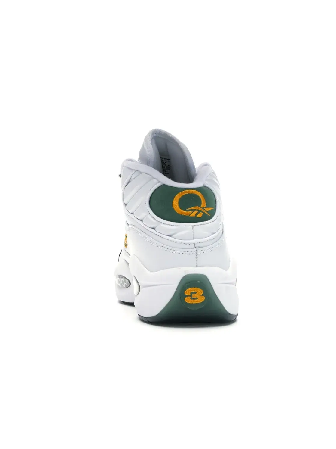 Кроссовки Reebok Lifestyle Question Mid, кожаные — изображение 4 из 4, белый/зеленый/зеленый