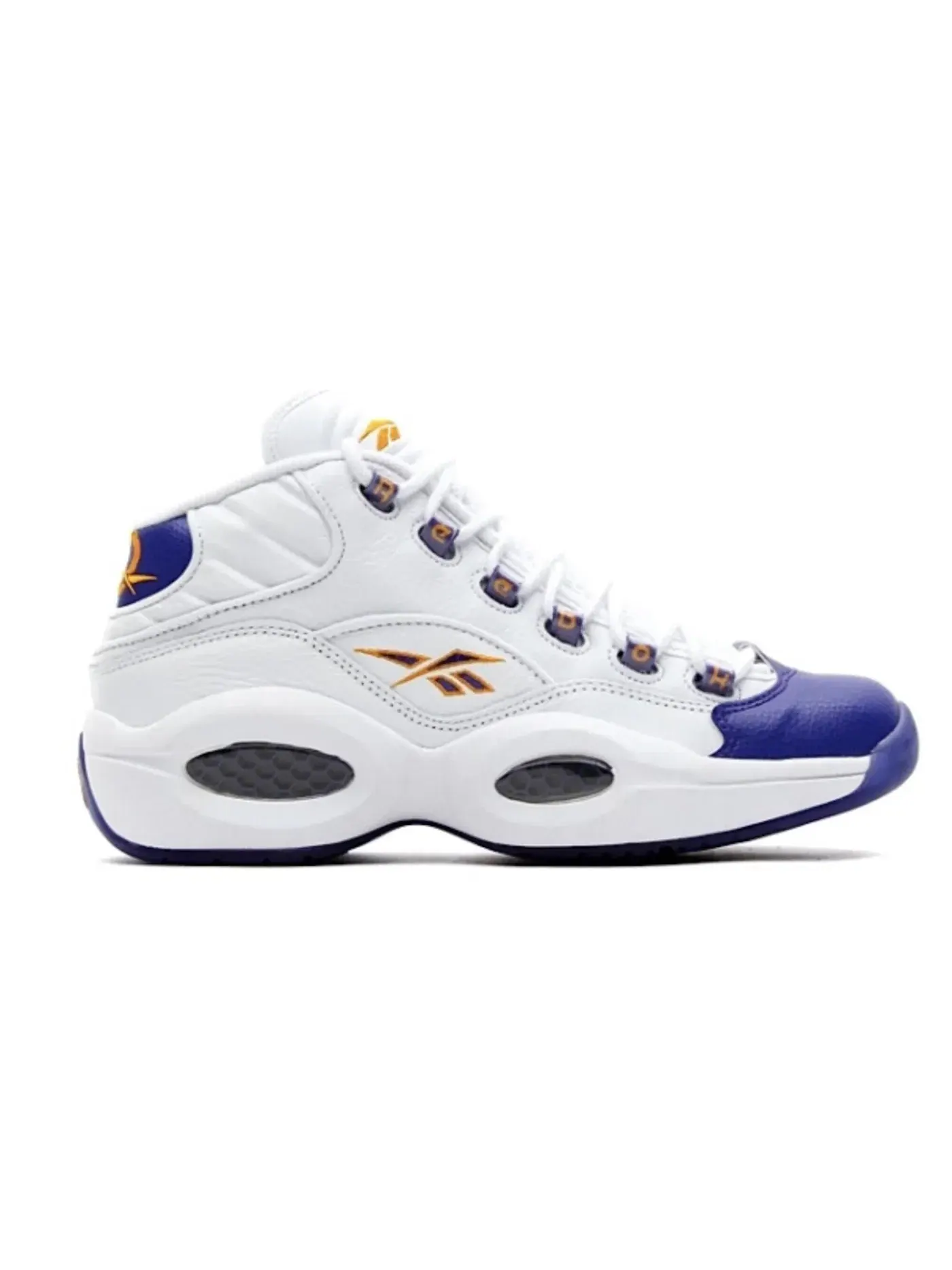 Кроссовки Reebok Question Mid — изображение 1 из 1, белый/фиолетовый/желтый