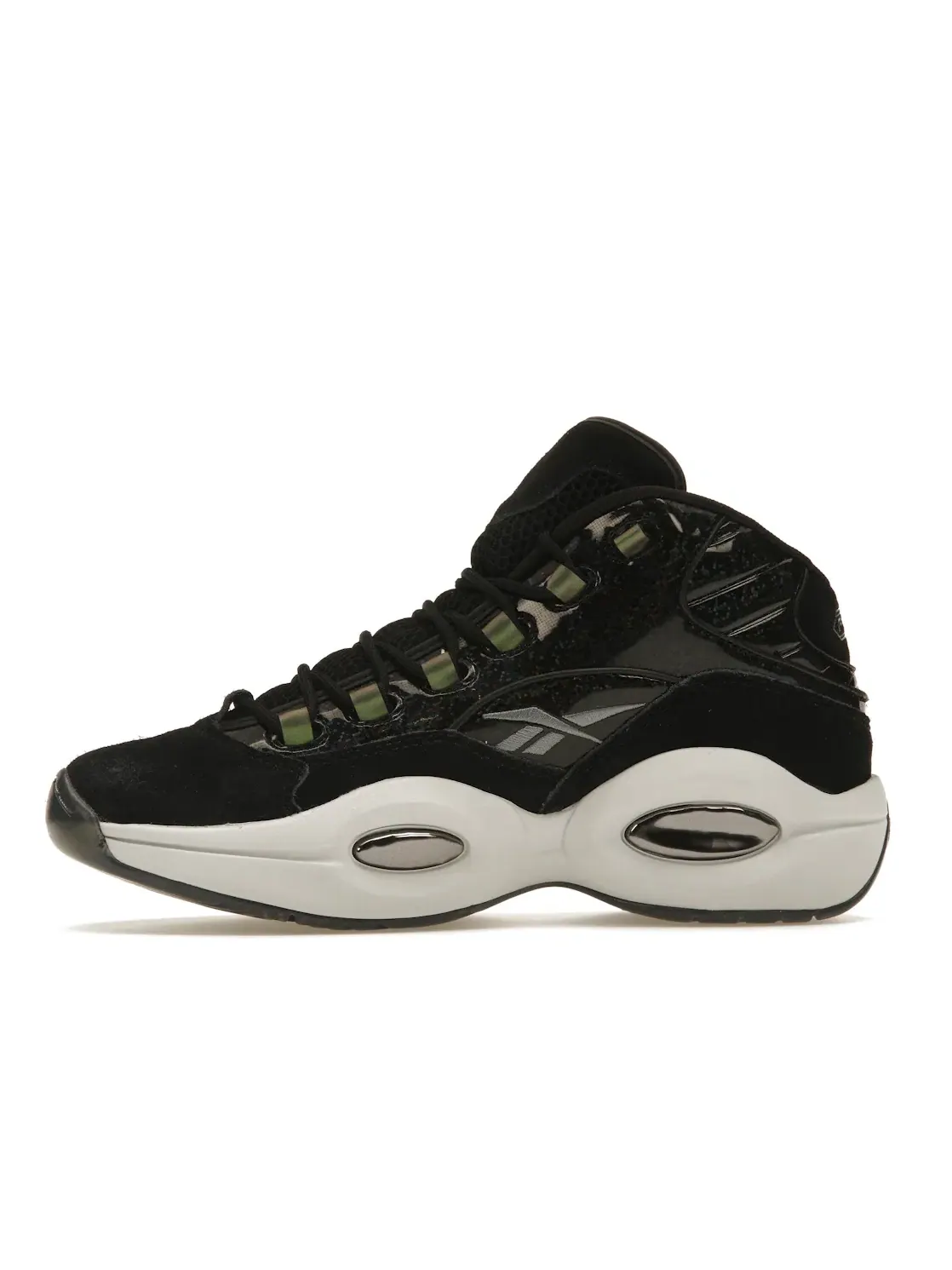 Кроссовки Reebok Lifestyle Question Mid, кожа/текстиль — изображение 3 из 4, черный/серый/черный