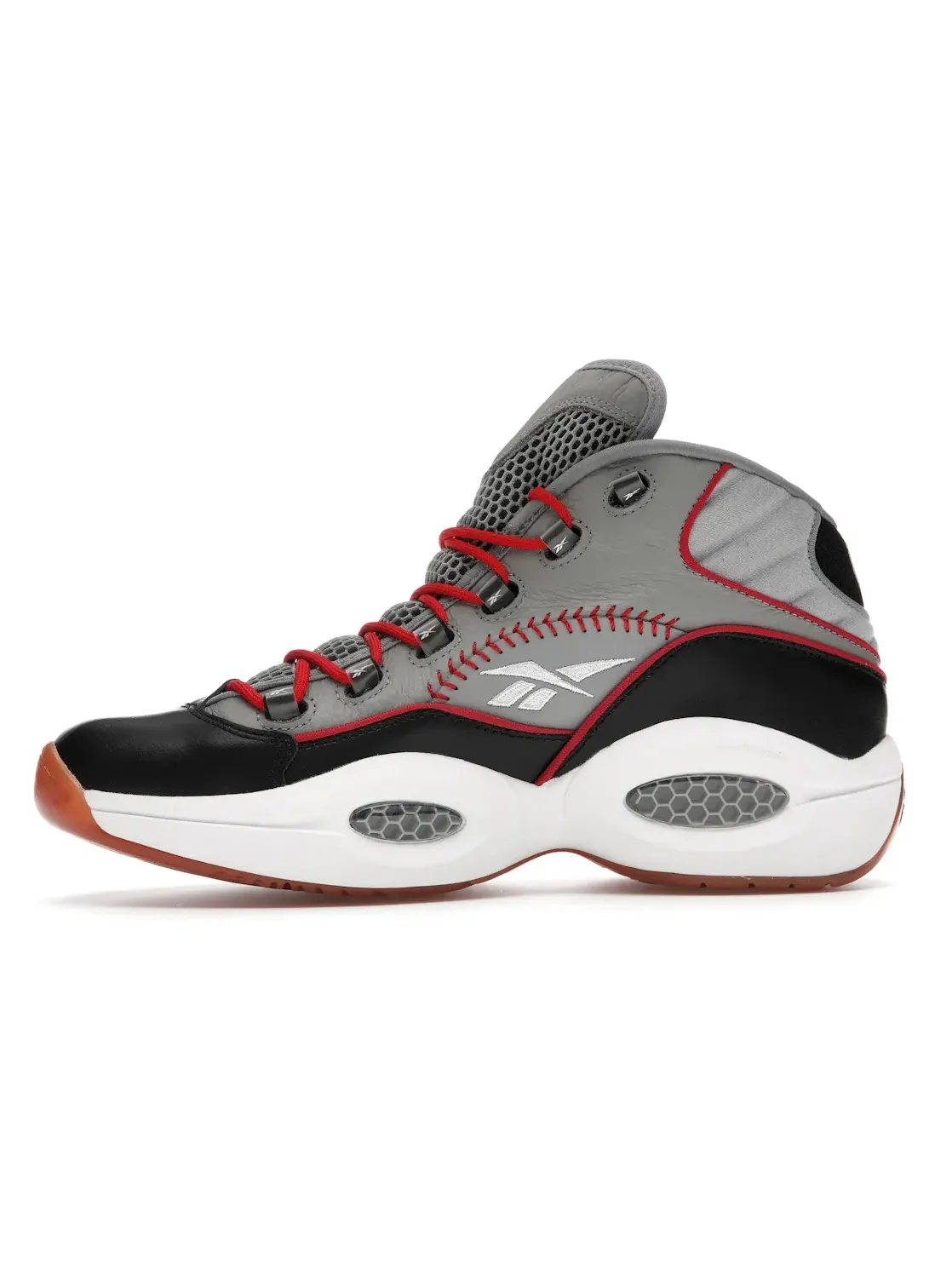 Кроссовки мужские Reebok Question Mid, повседневные — изображение 3 из 4, серый/черный-белый