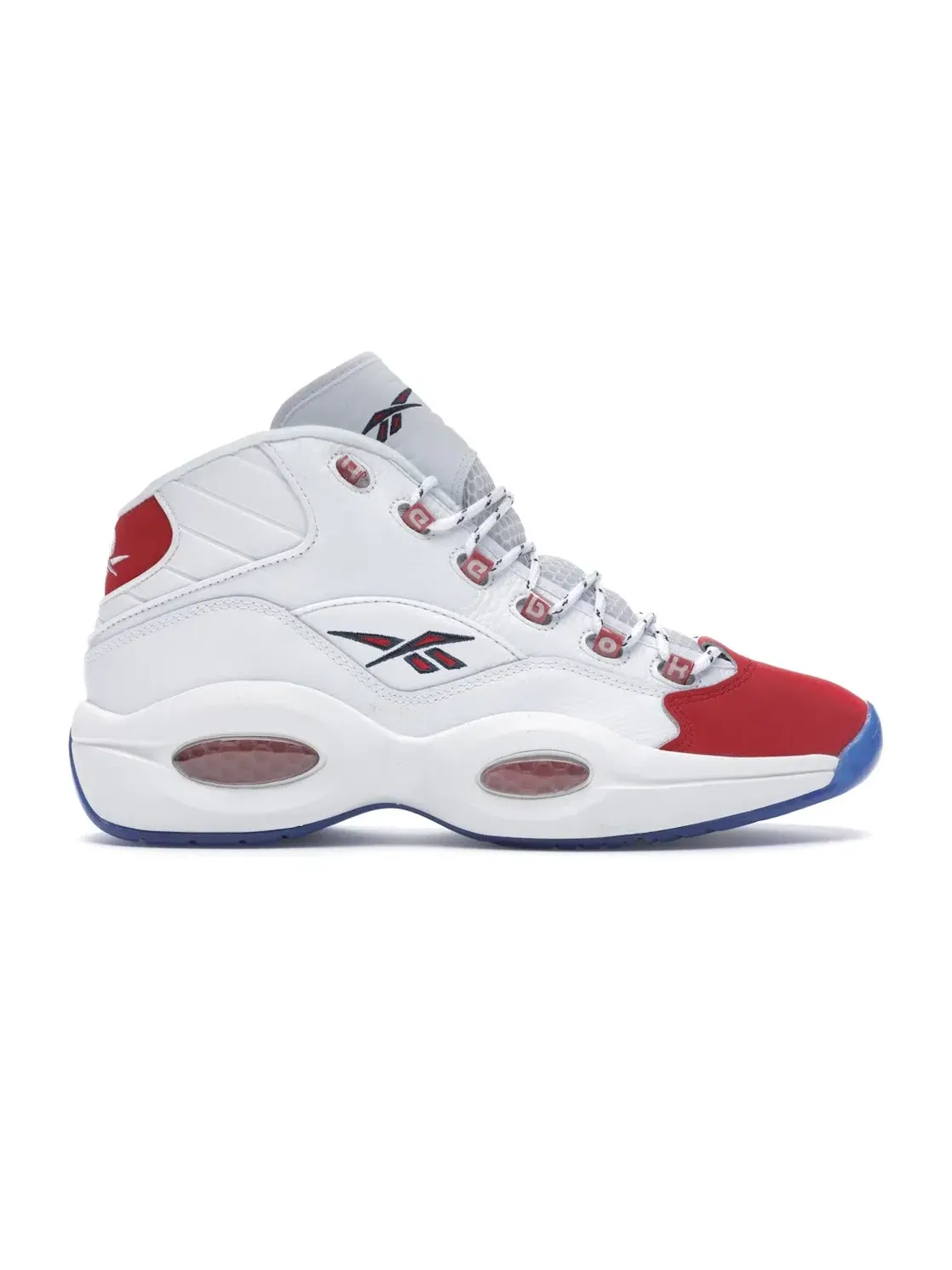 Кроссовки мужские Reebok Question Mid White/White-Red с замшевым носком — изображение 1 из 4, белый/белый-красный