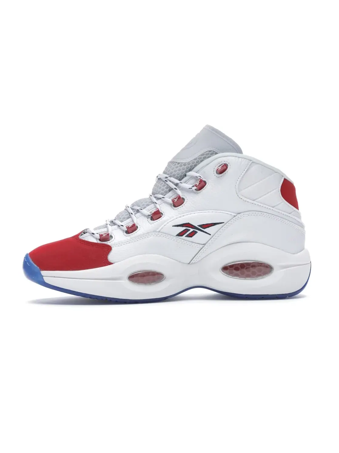 Кроссовки мужские Reebok Question Mid White/White-Red с замшевым носком — изображение 3 из 4, белый/белый-красный