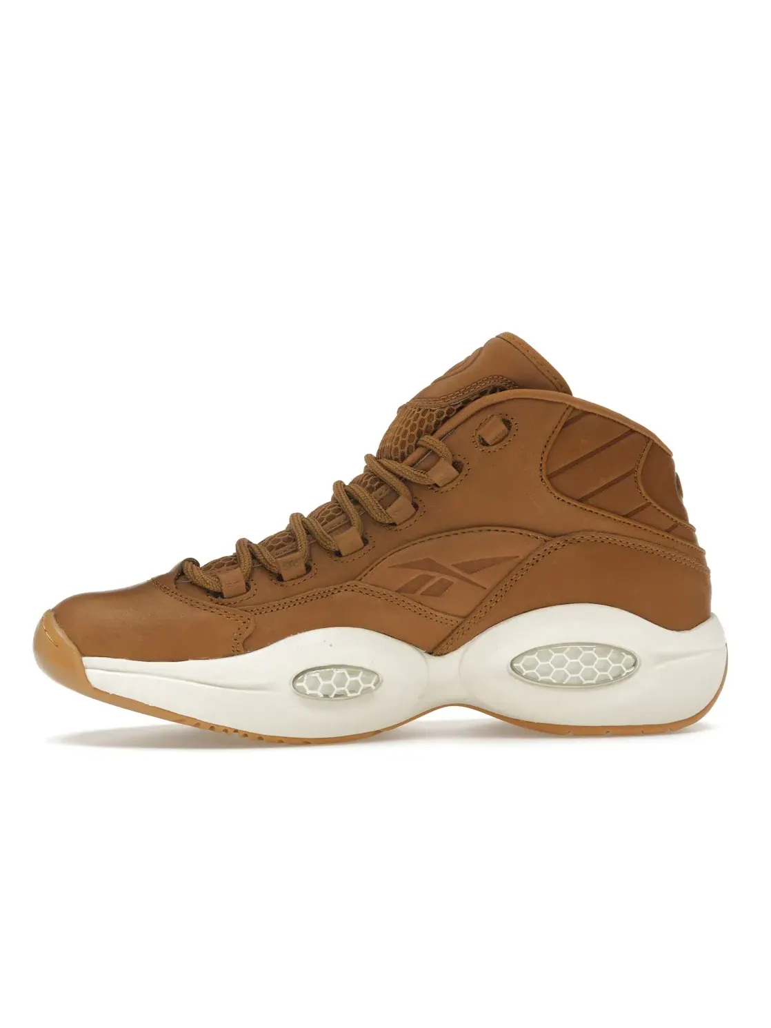Кроссовки мужские Reebok Lifestyle Question Mid SNS AI Brown, кожа/текстиль — изображение 3 из 4, коричневый