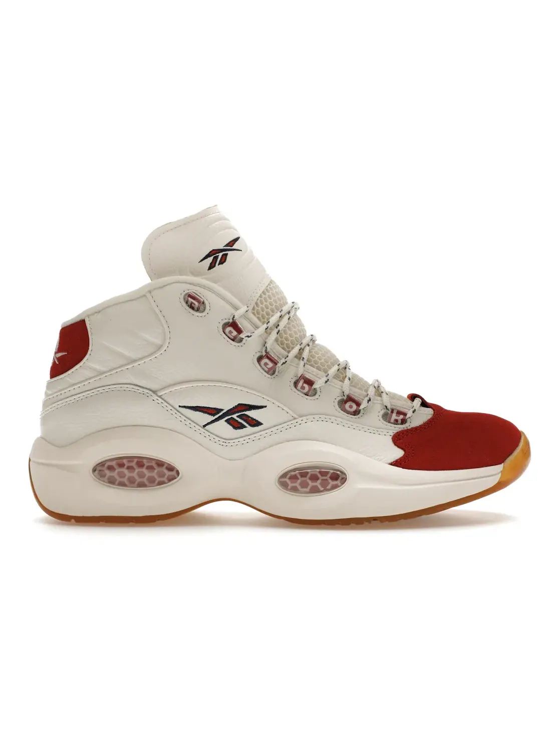 Кроссовки мужские Reebok Lifestyle Question Mid, кожаные — изображение 1 из 4, белый/красный