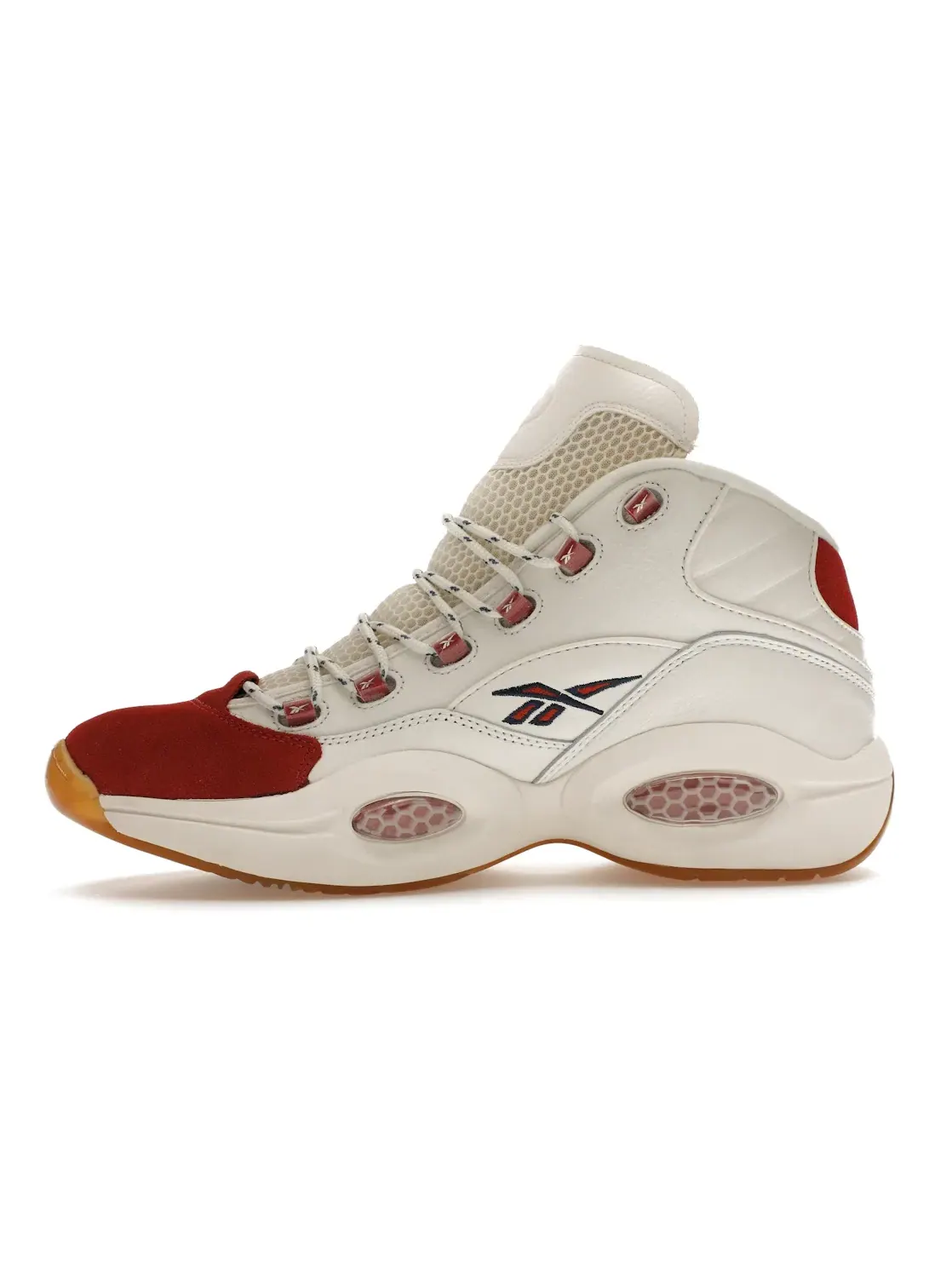 Кроссовки мужские Reebok Lifestyle Question Mid, кожаные — изображение 3 из 4, белый/красный