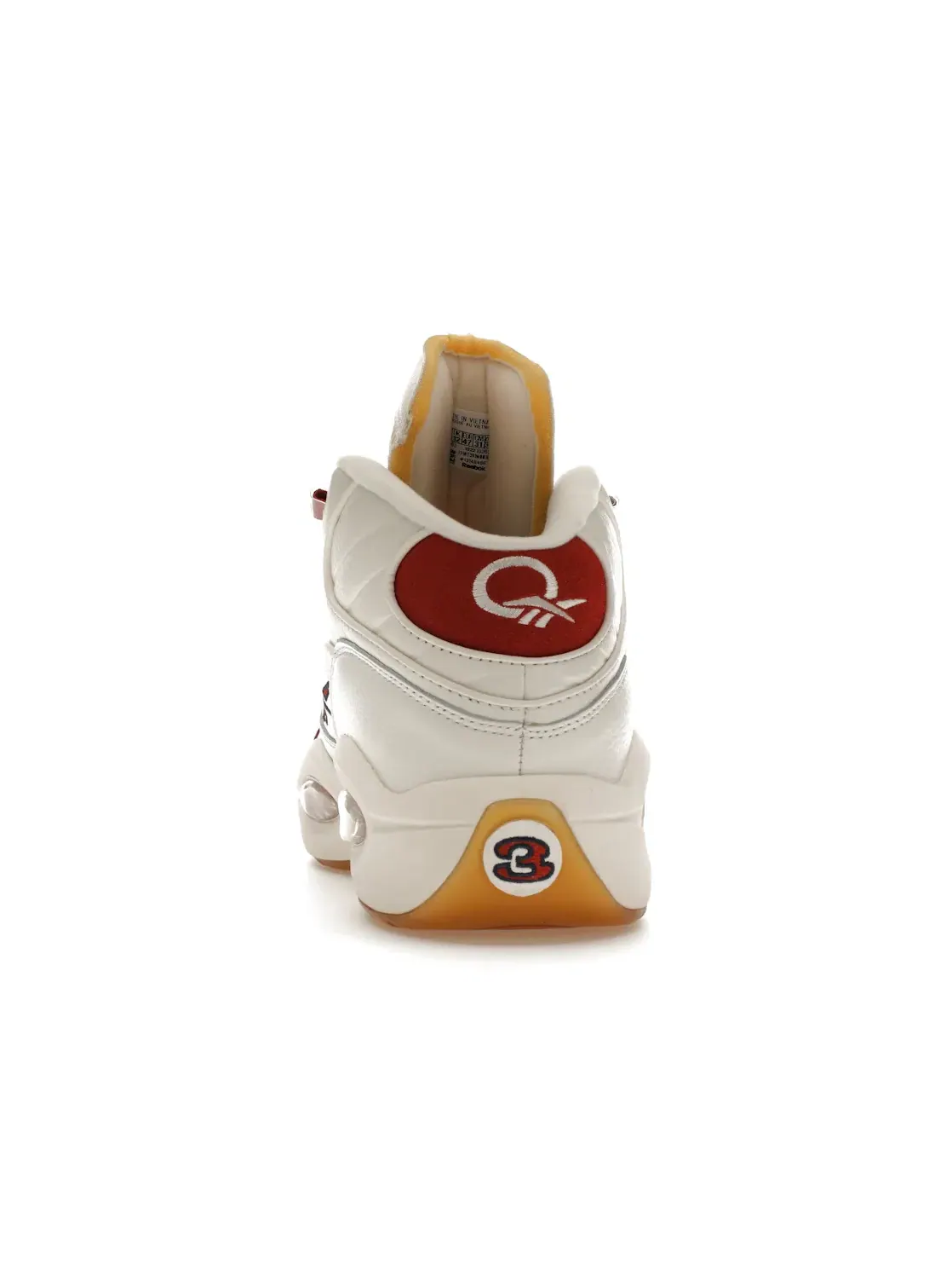 Кроссовки мужские Reebok Lifestyle Question Mid, кожаные — изображение 4 из 4, белый/красный